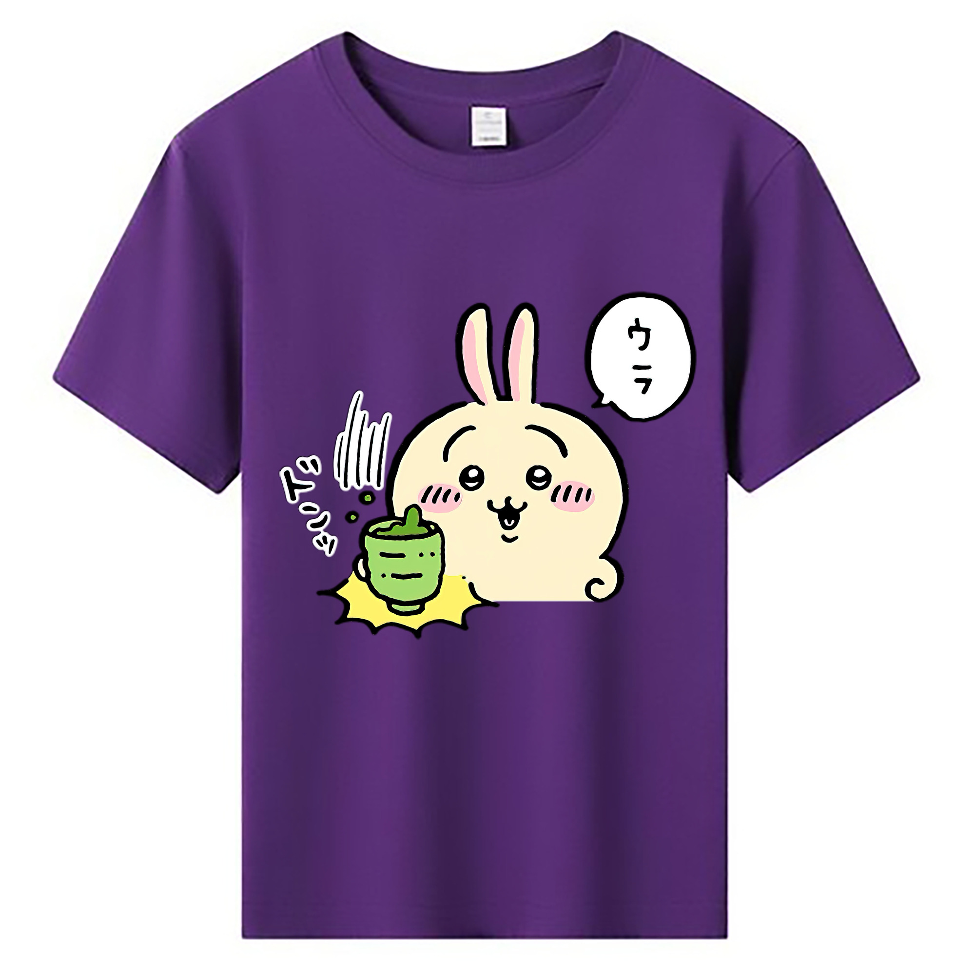 （画像用） ちいかわ うさぎ Chii-kawa usagi 綿100％キッズTシャツ（フロントプリント）