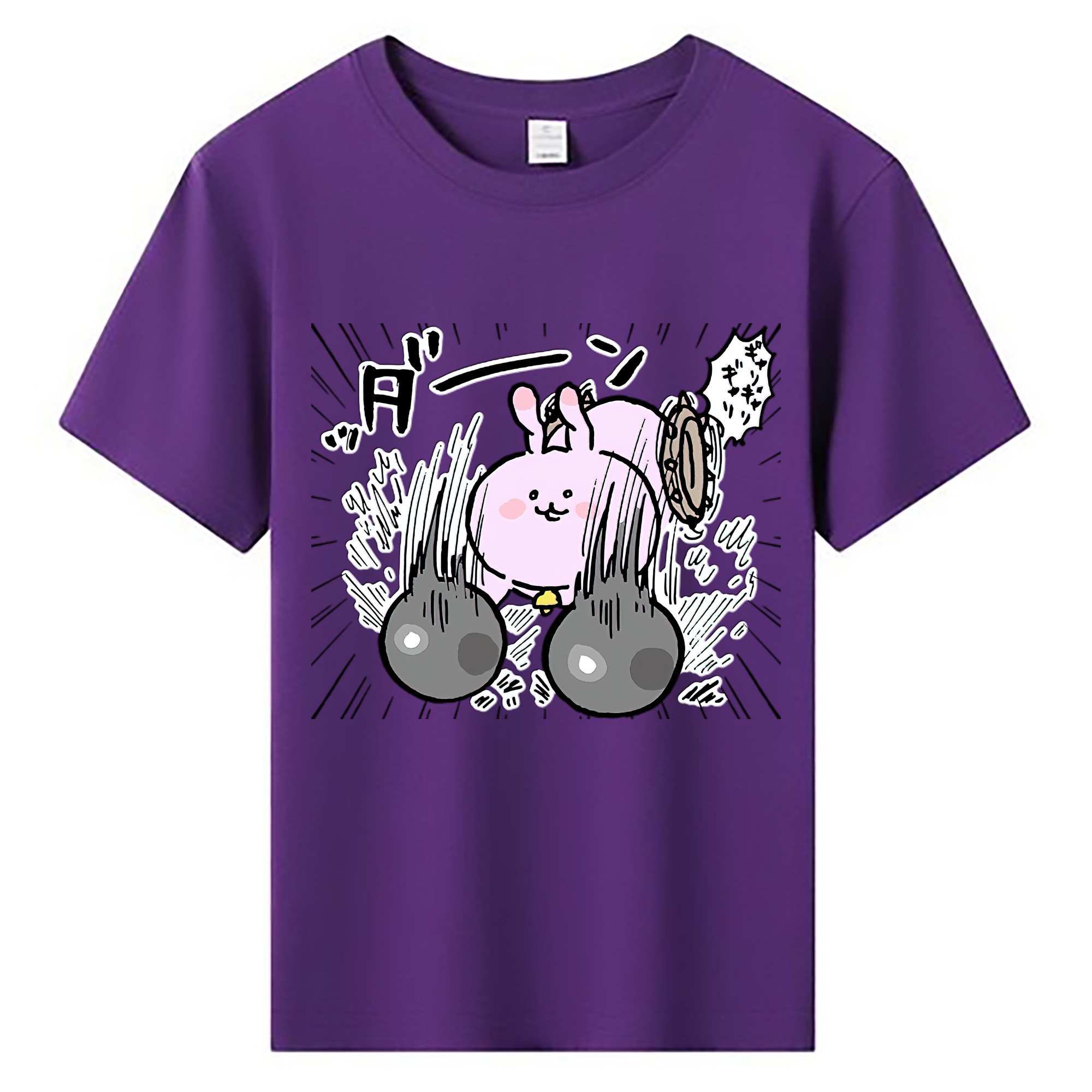 （画像用） ちいかわ うさぎ Chii-kawa usagi 綿100％キッズTシャツ（フロントプリント）