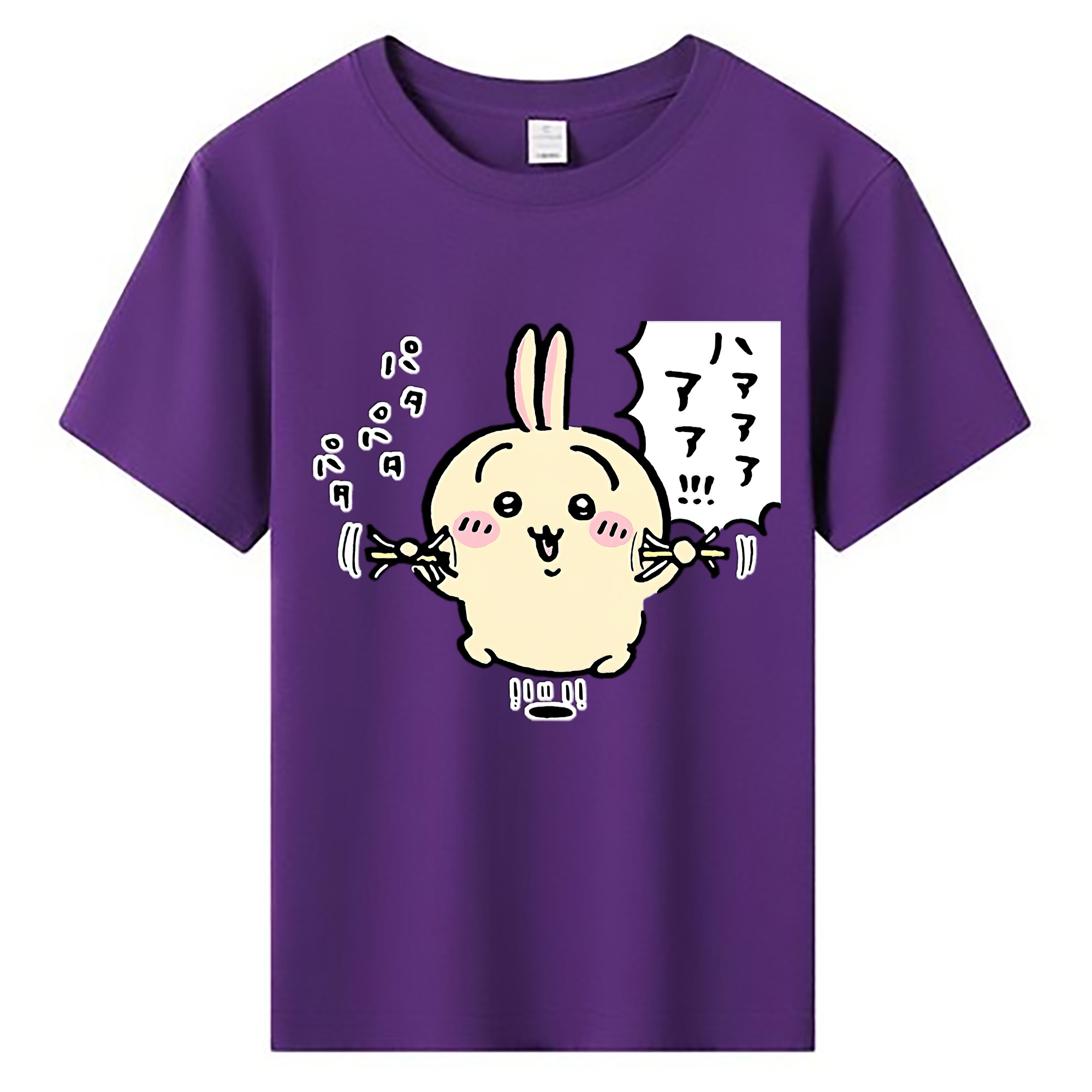 （画像用） ちいかわ うさぎ Chii-kawa usagi 綿100％キッズTシャツ（フロントプリント）