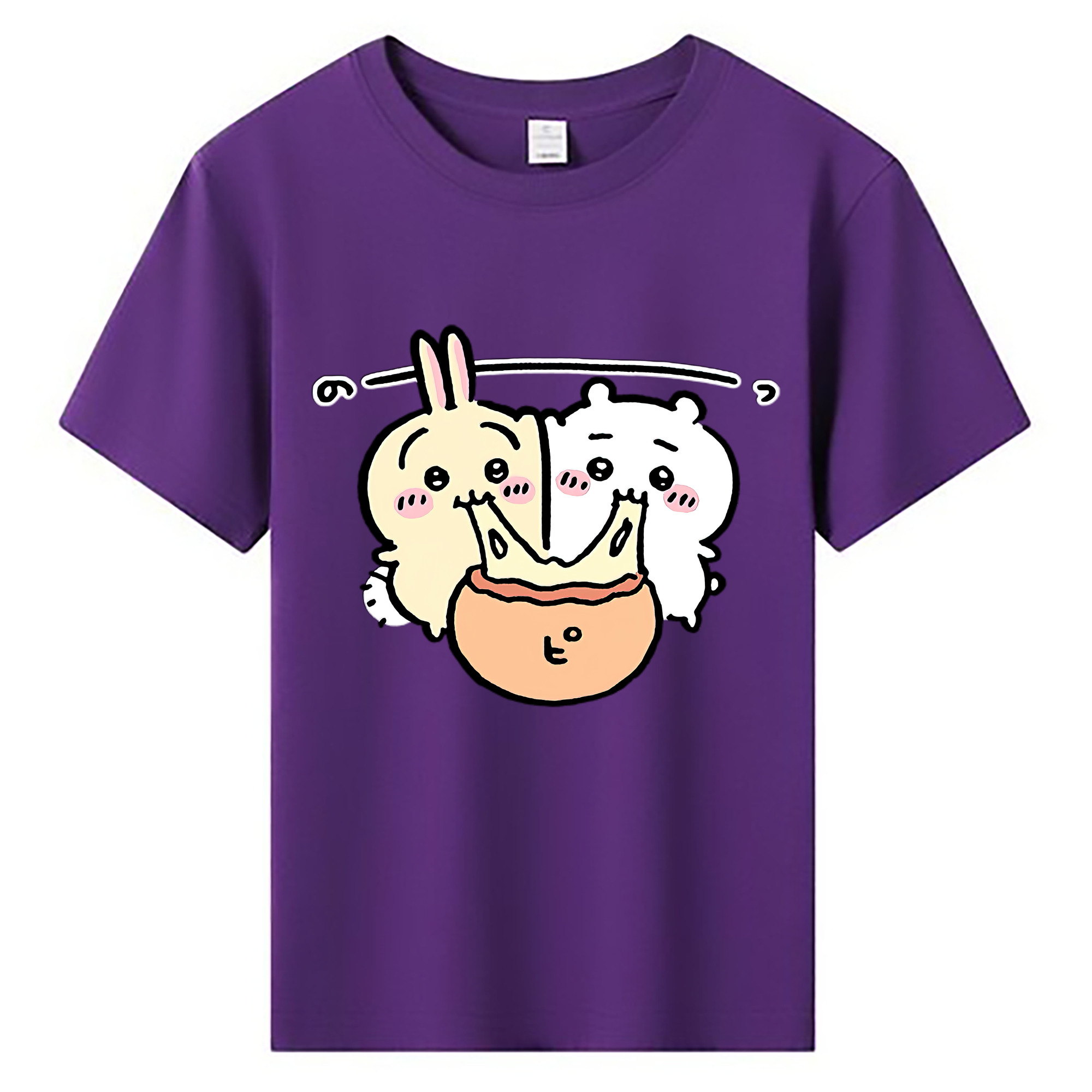 （画像用） ちいかわ うさぎ Chii-kawa usagi 綿100％キッズTシャツ（フロントプリント）