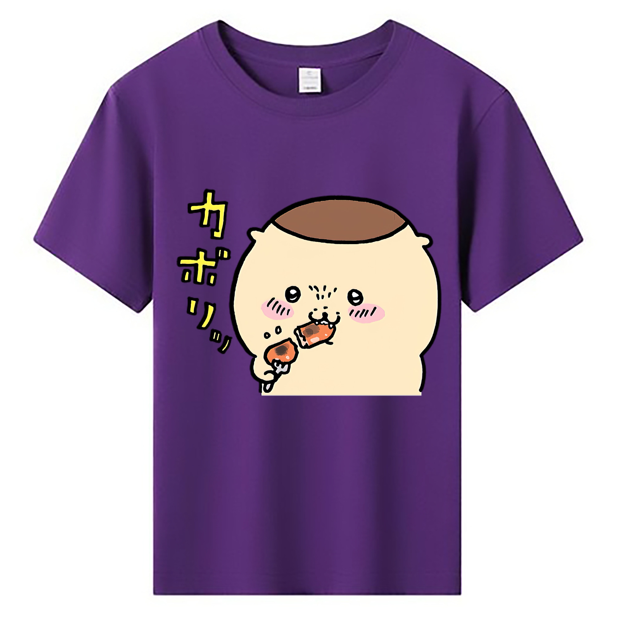 （画像用） ちいかわ くりまんじゅう Chii-kawa kuri manjū 綿100％キッズTシャツ（フロントプリント）