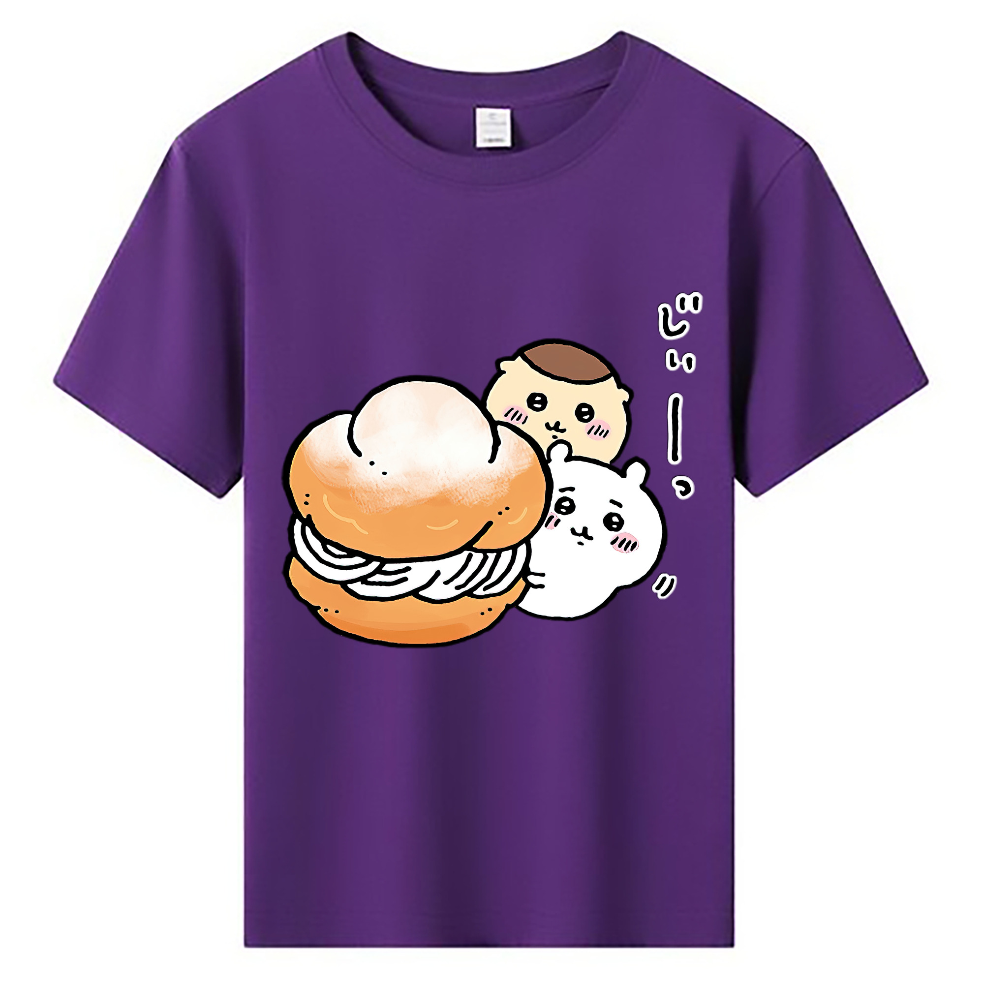 （画像用） ちいかわ くりまんじゅう Chii-kawa kuri manjū 綿100％キッズTシャツ（フロントプリント）