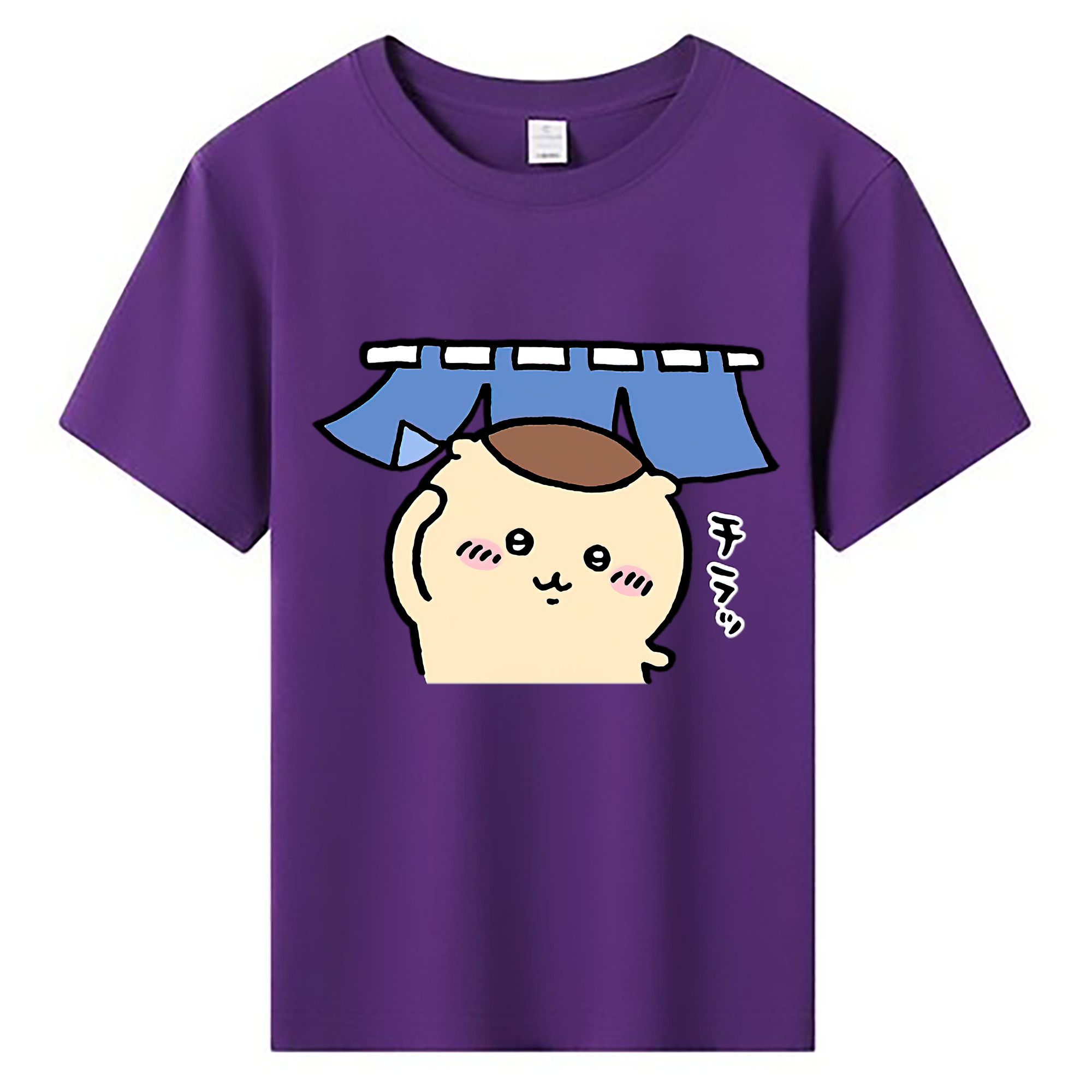 （画像用） ちいかわ くりまんじゅう Chii-kawa kuri manjū 綿100％キッズTシャツ（フロントプリント）