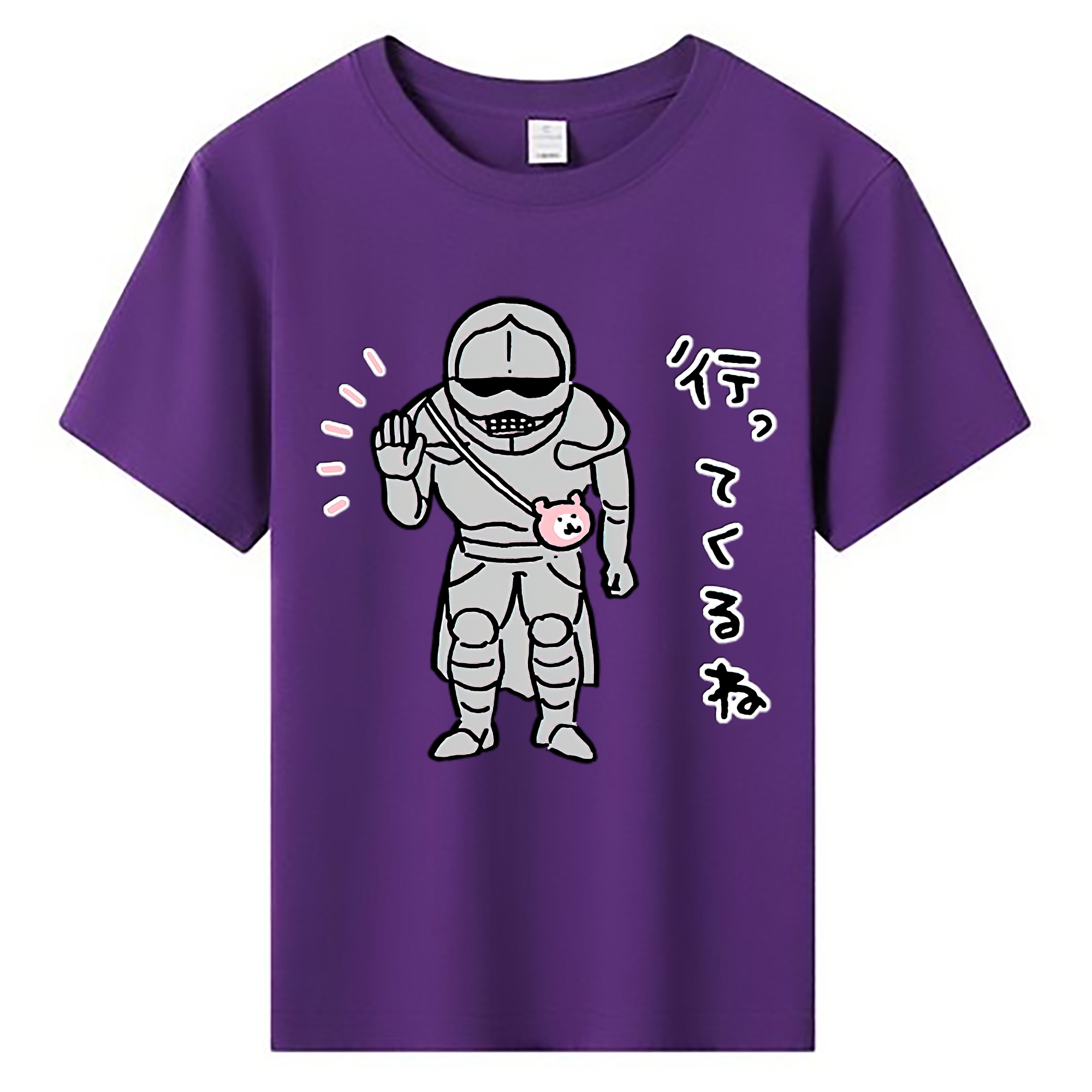 （画像用） ちいかわ 労働の鎧さん Chii-kawa Mr. Armor of Labor 綿100％キッズTシャツ（フロントプリント）