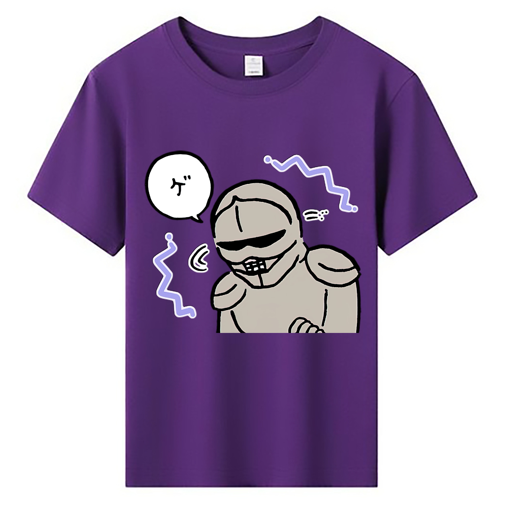 （画像用） ちいかわ 労働の鎧さん Chii-kawa Mr. Armor of Labor 綿100％キッズTシャツ（フロントプリント）