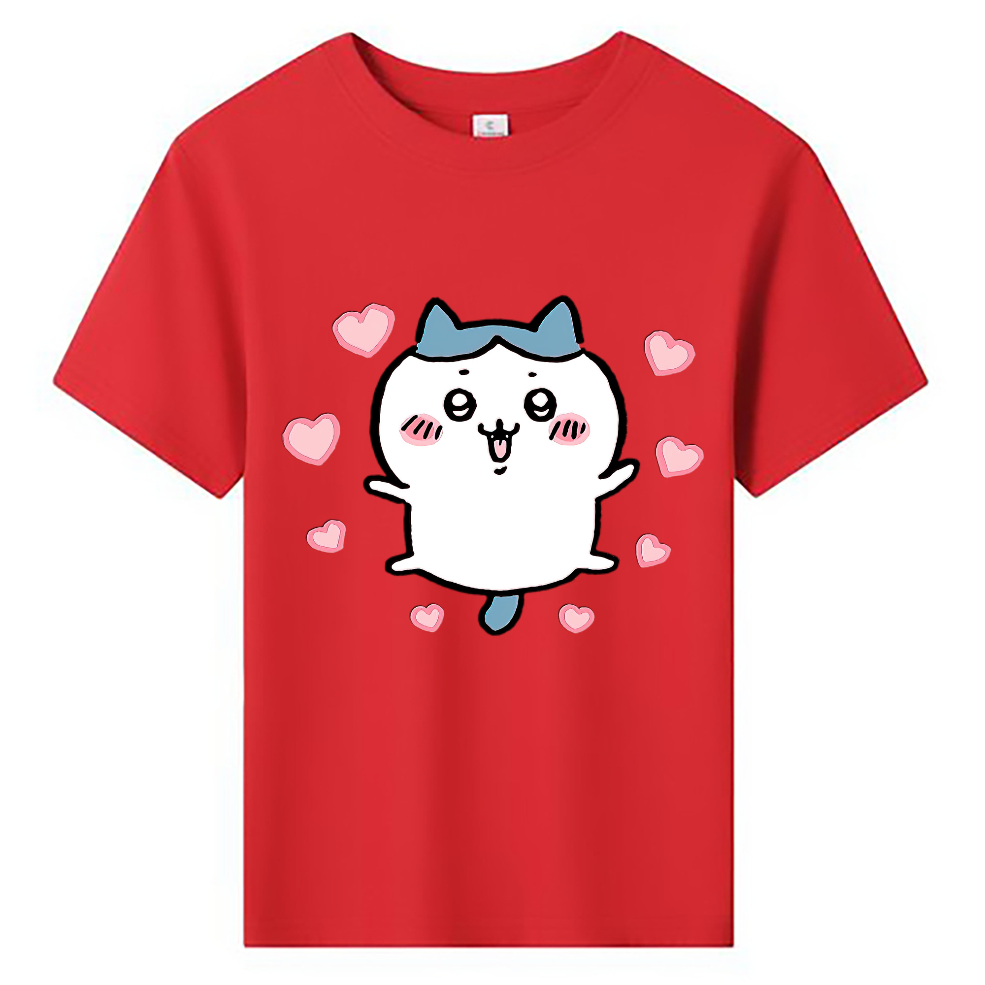 （画像用） ちいかわ ハチワレ Chii-kawa hachiware 綿100％キッズTシャツ（フロントプリント）