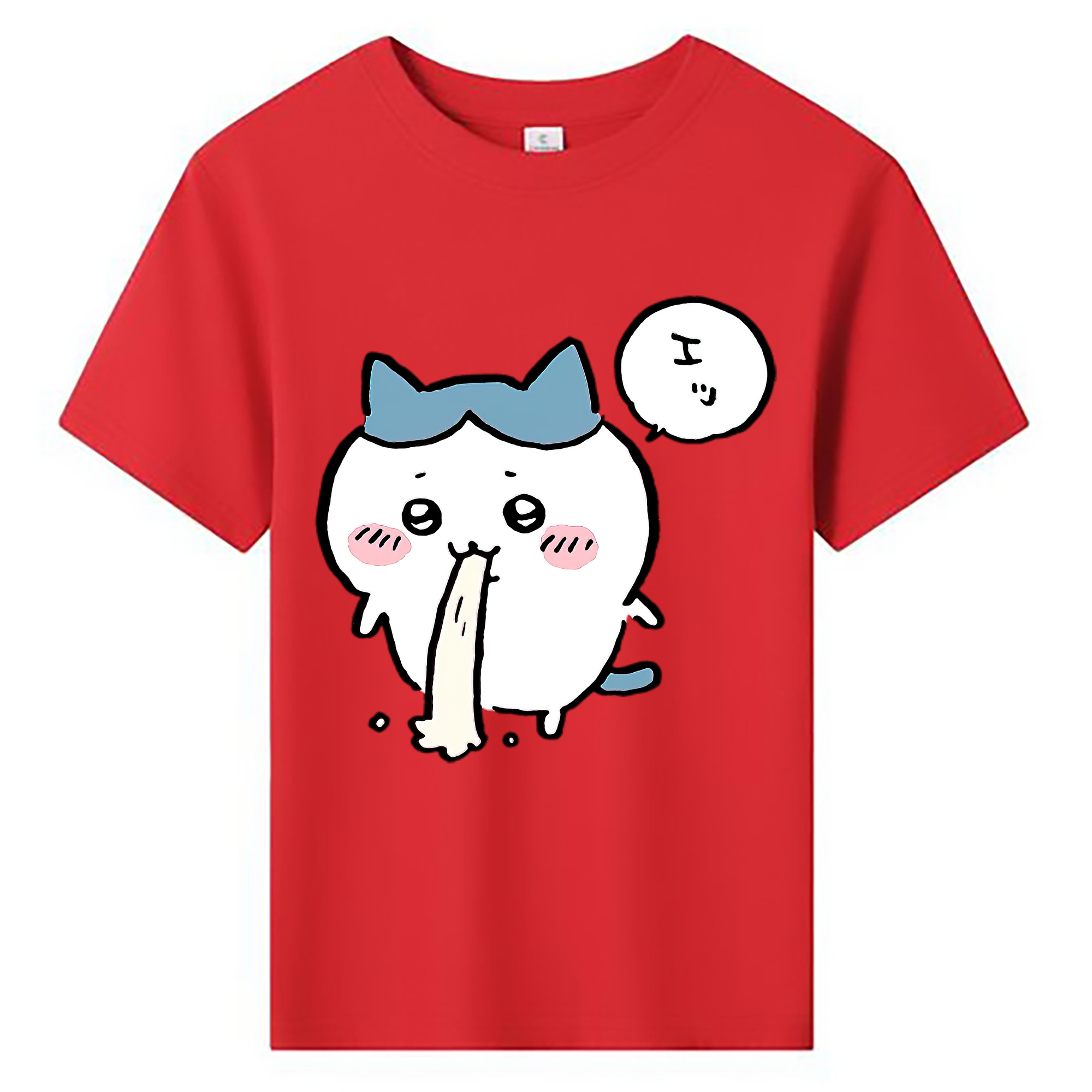 （画像用） ちいかわ ハチワレ Chii-kawa hachiware 綿100％キッズTシャツ（フロントプリント）