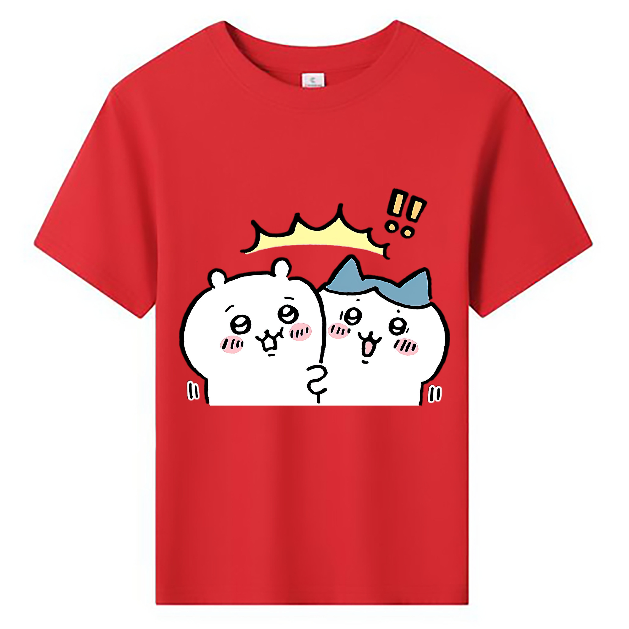 （画像用） ちいかわ ハチワレ Chii-kawa hachiware 綿100％キッズTシャツ（フロントプリント）