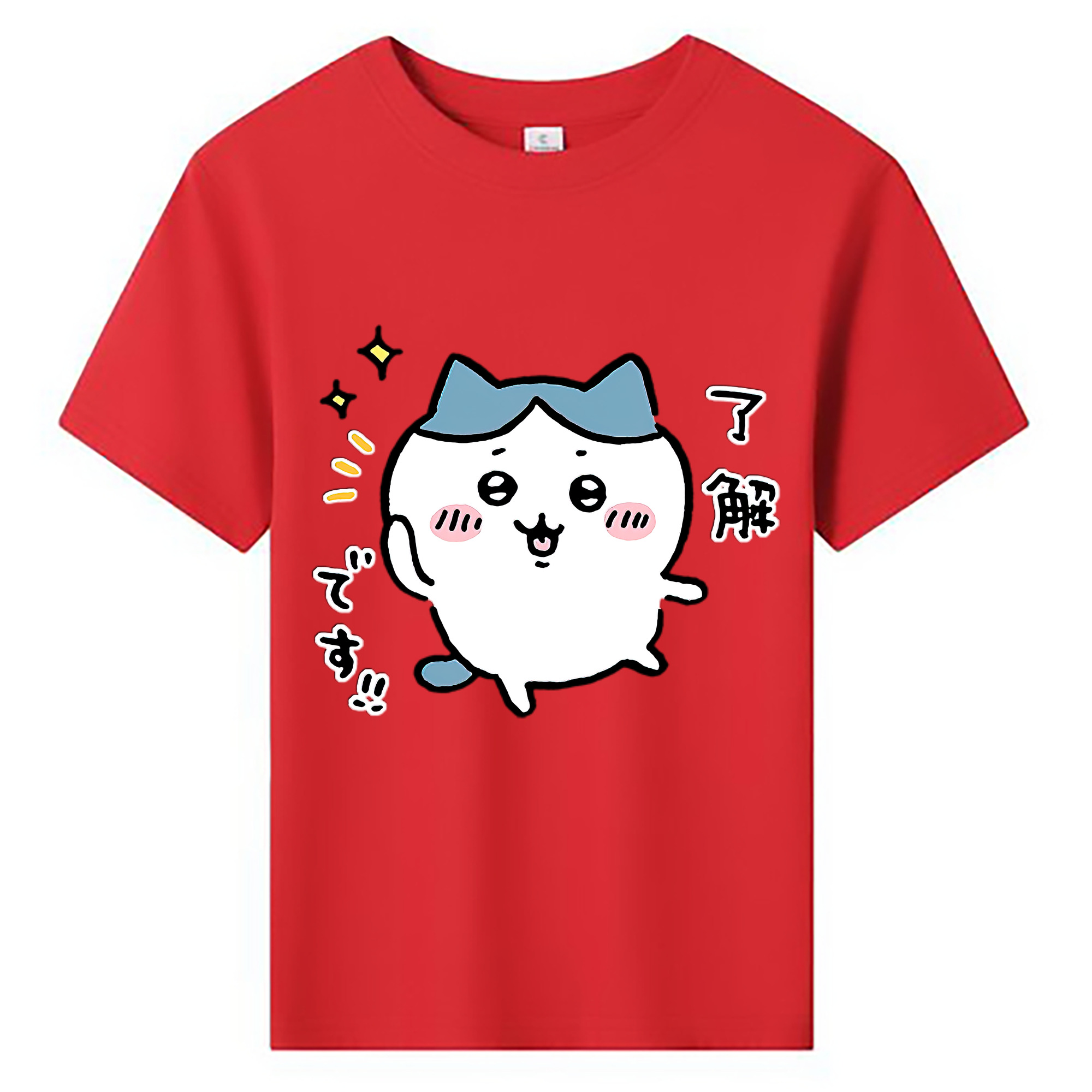 （画像用） ちいかわ ハチワレ Chii-kawa hachiware 綿100％キッズTシャツ（フロントプリント）