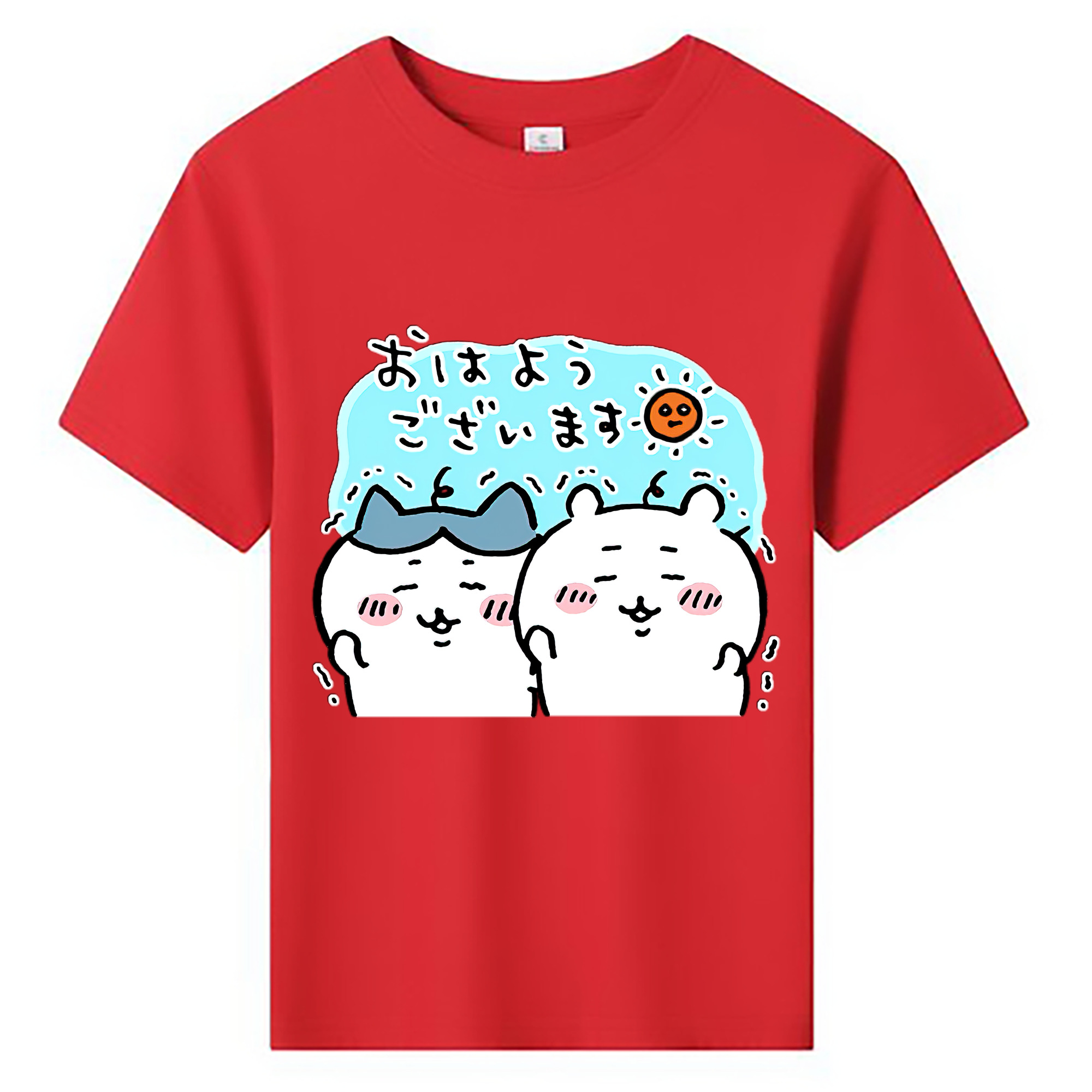 （画像用） ちいかわ ハチワレ Chii-kawa hachiware 綿100％キッズTシャツ（フロントプリント）
