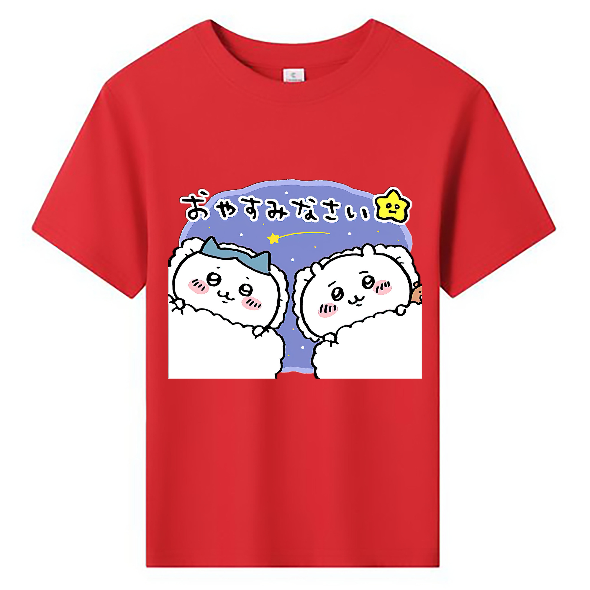 （画像用） ちいかわ ハチワレ Chii-kawa hachiware 綿100％キッズTシャツ（フロントプリント）