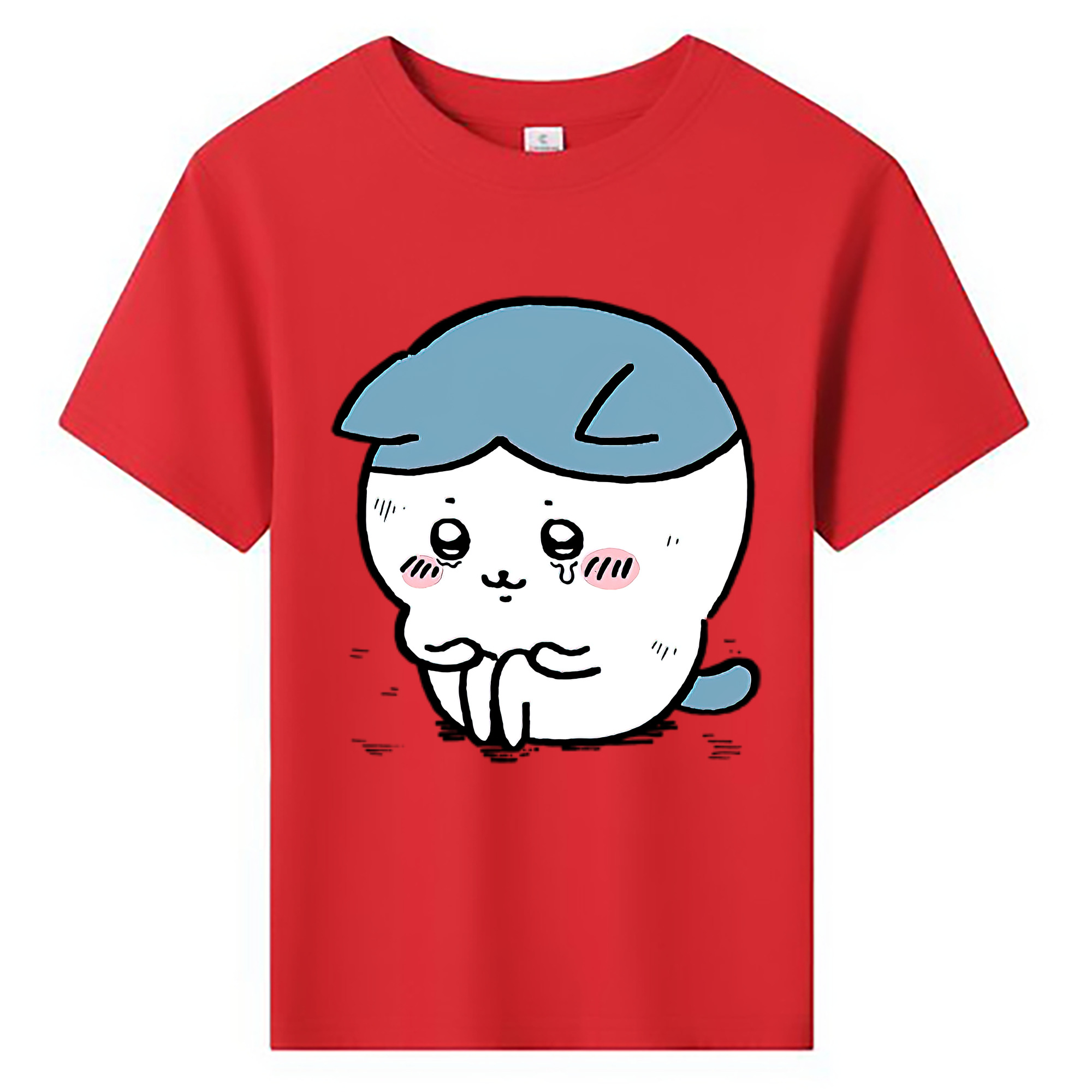 （画像用） ちいかわ ハチワレ Chii-kawa hachiware 綿100％キッズTシャツ（フロントプリント）