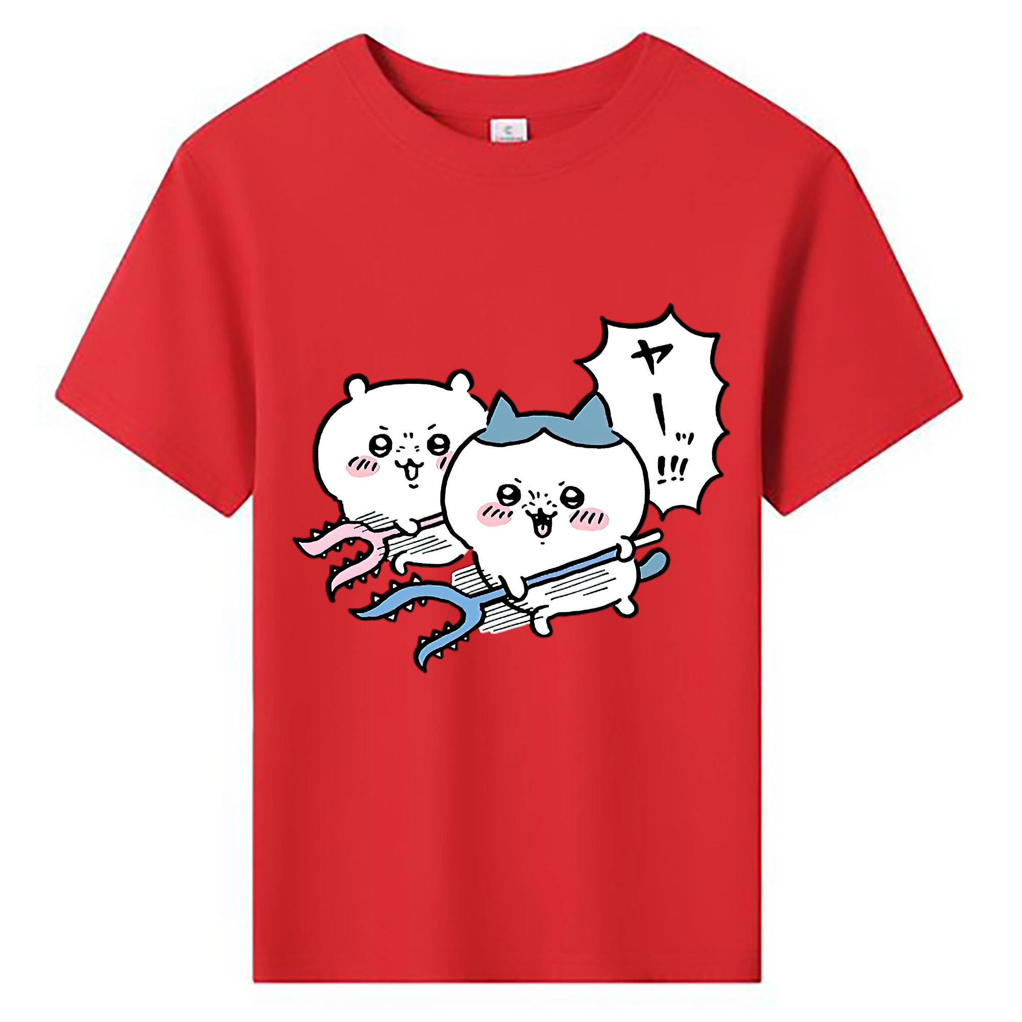 （画像用） ちいかわ ハチワレ Chii-kawa hachiware 綿100％キッズTシャツ（フロントプリント）