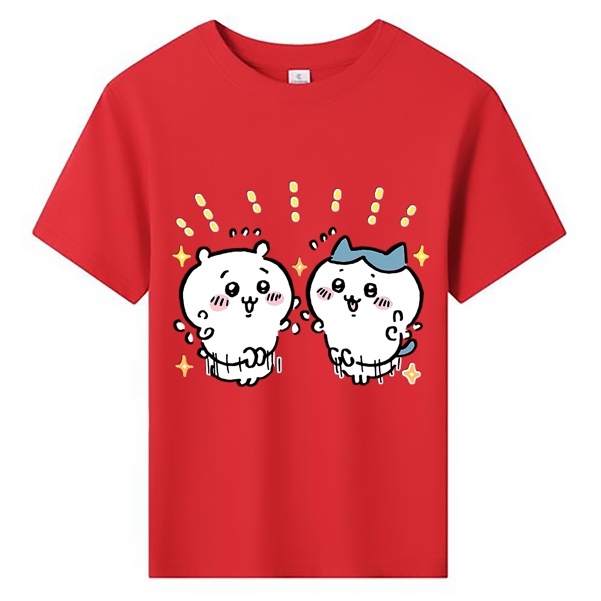 （画像用） ちいかわ ハチワレ Chii-kawa hachiware 綿100％キッズTシャツ（フロントプリント）