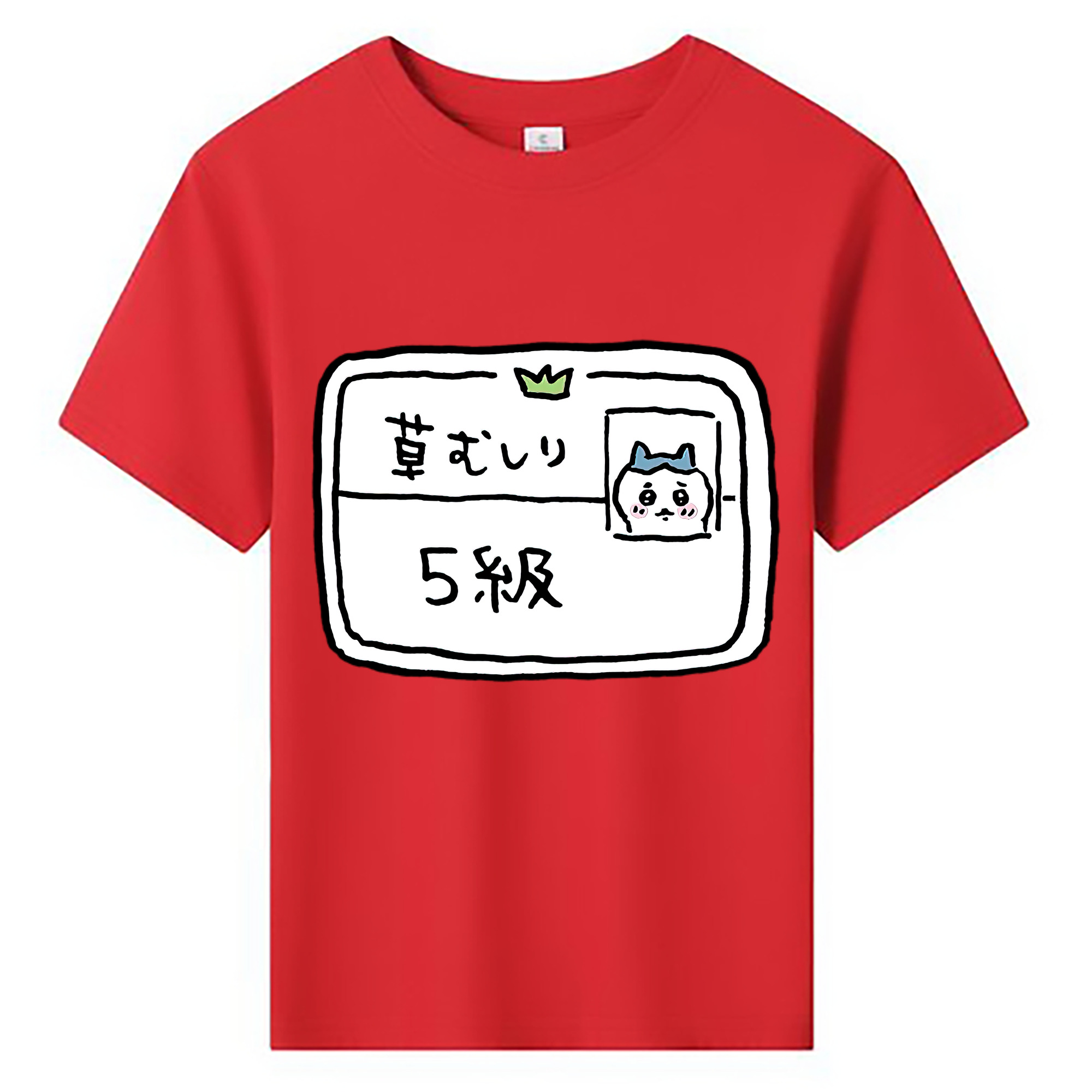 （画像用） ちいかわ ハチワレ Chii-kawa hachiware 綿100％キッズTシャツ（フロントプリント）