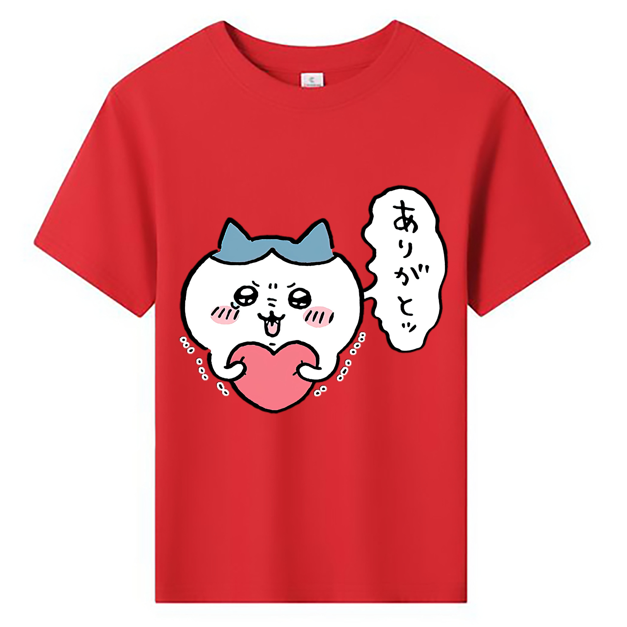 （画像用） ちいかわ ハチワレ Chii-kawa hachiware 綿100％キッズTシャツ（フロントプリント）