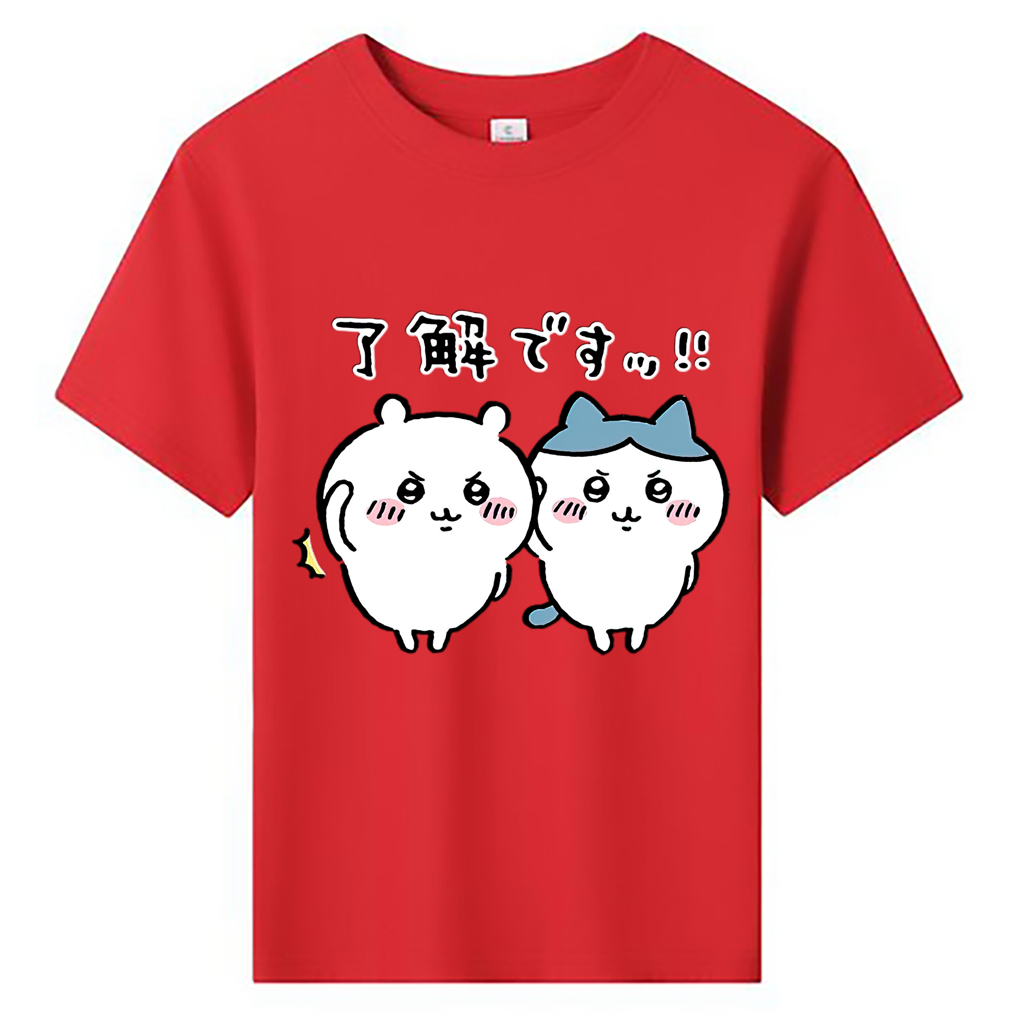 （画像用） ちいかわ ハチワレ Chii-kawa hachiware 綿100％キッズTシャツ（フロントプリント）