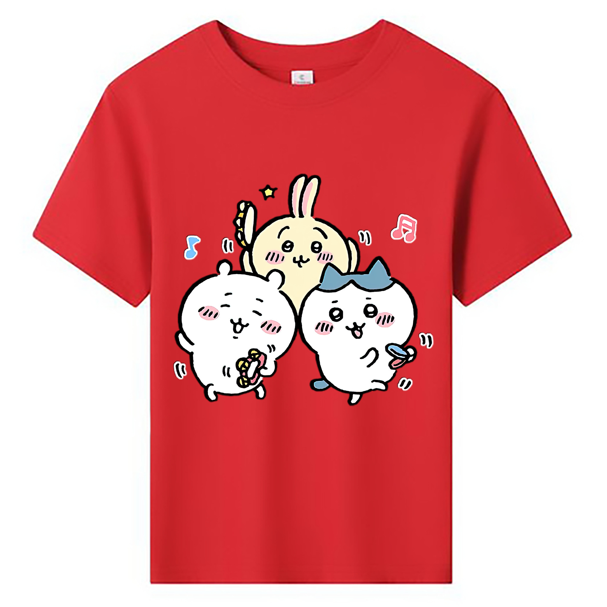 （画像用） ちいかわ ハチワレ Chii-kawa hachiware 綿100％キッズTシャツ（フロントプリント）