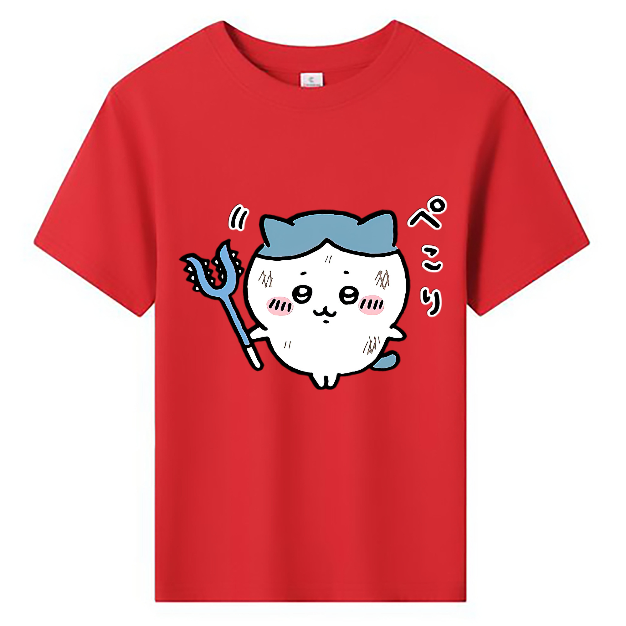（画像用） ちいかわ ハチワレ Chii-kawa hachiware 綿100％キッズTシャツ（フロントプリント）