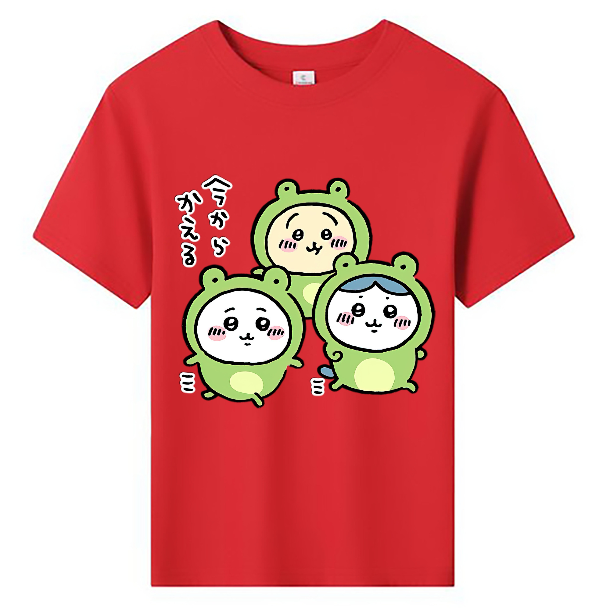 （画像用） ちいかわ ハチワレ Chii-kawa hachiware 綿100％キッズTシャツ（フロントプリント）