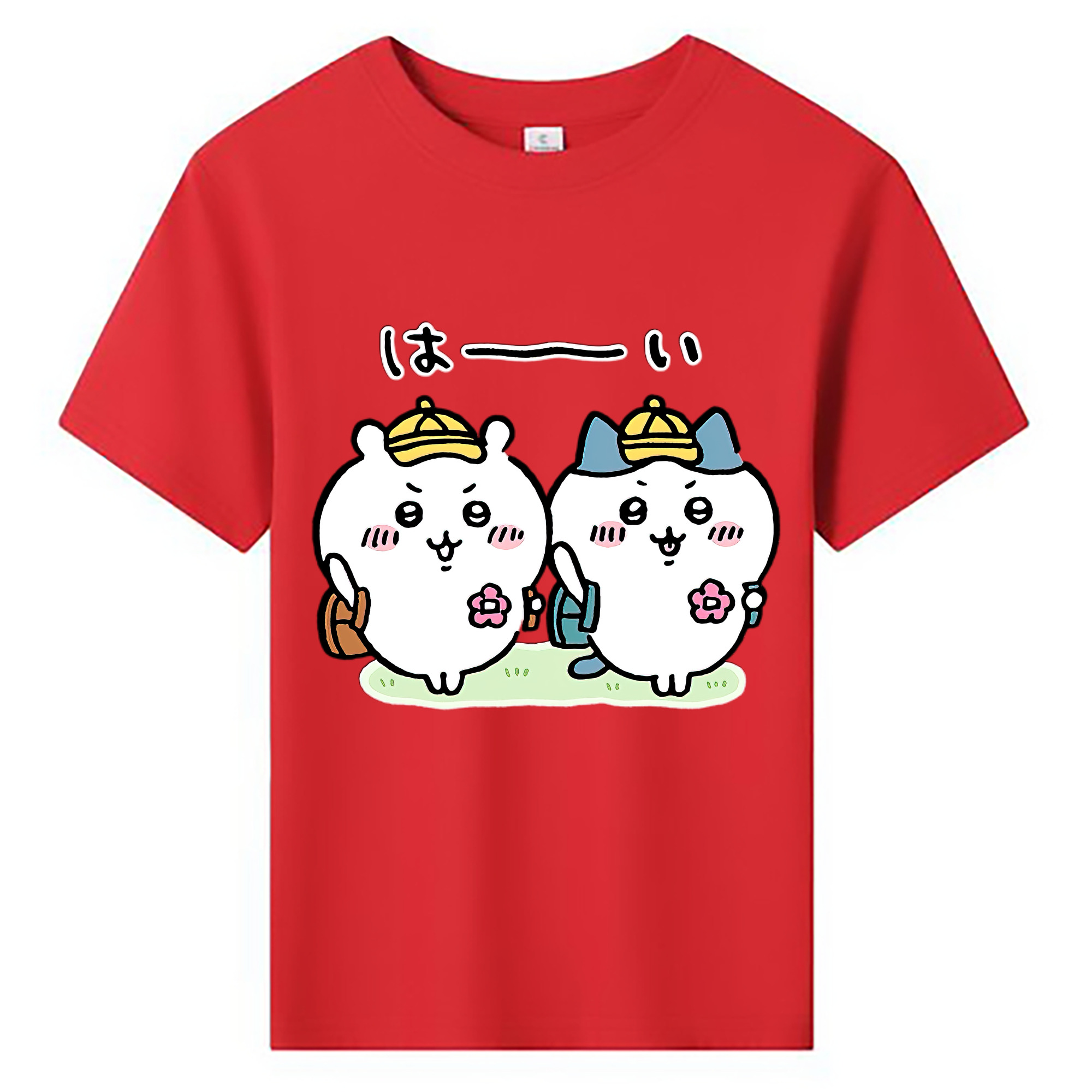 （画像用） ちいかわ ハチワレ Chii-kawa hachiware 綿100％キッズTシャツ（フロントプリント）