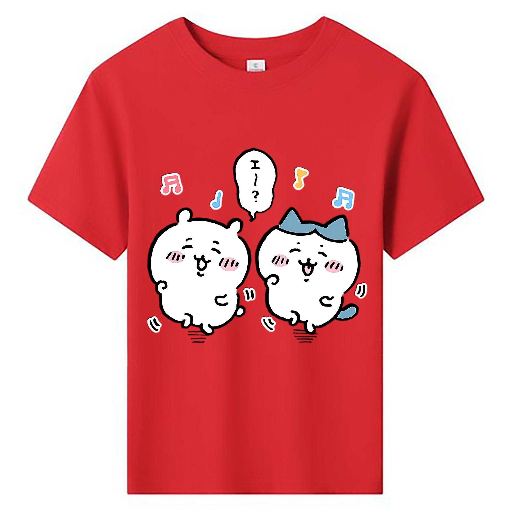 （画像用） ちいかわ ハチワレ Chii-kawa hachiware 綿100％キッズTシャツ（フロントプリント）