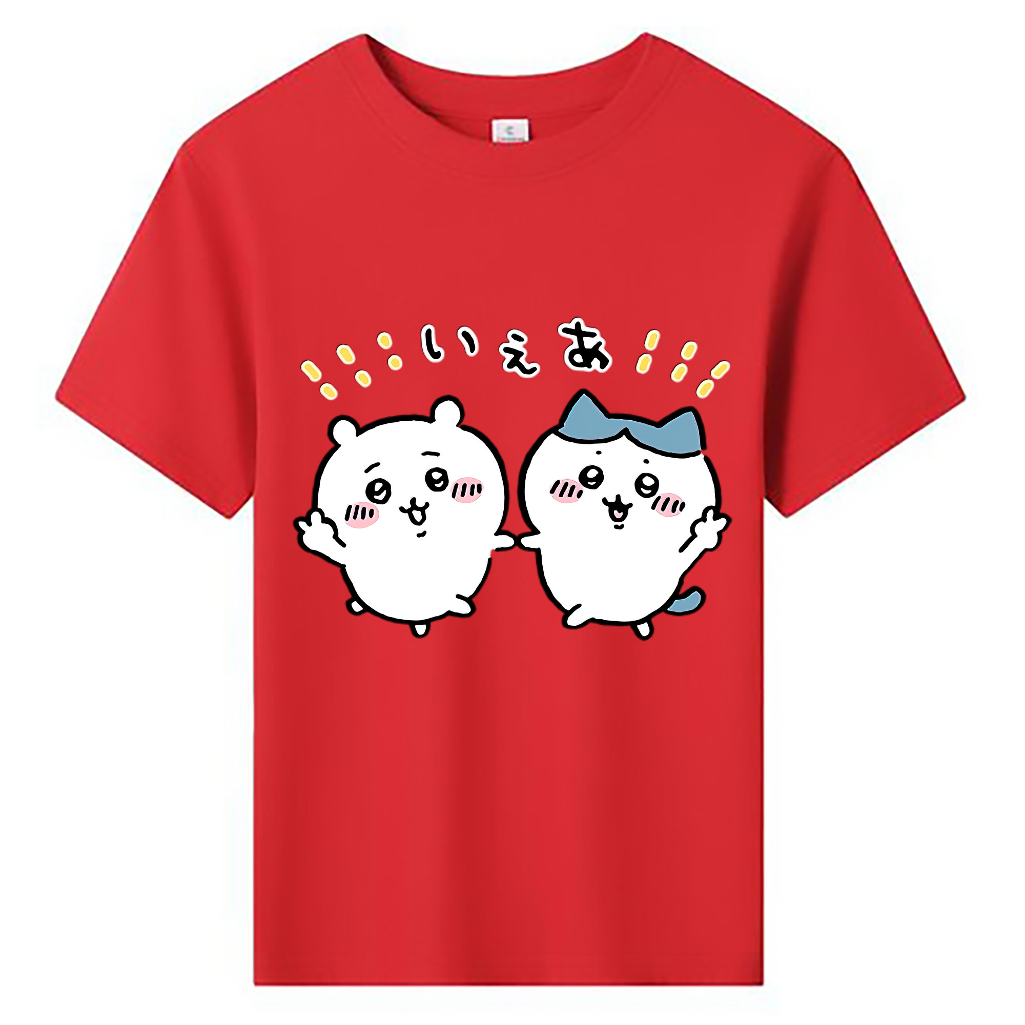 （画像用） ちいかわ ハチワレ Chii-kawa hachiware 綿100％キッズTシャツ（フロントプリント）
