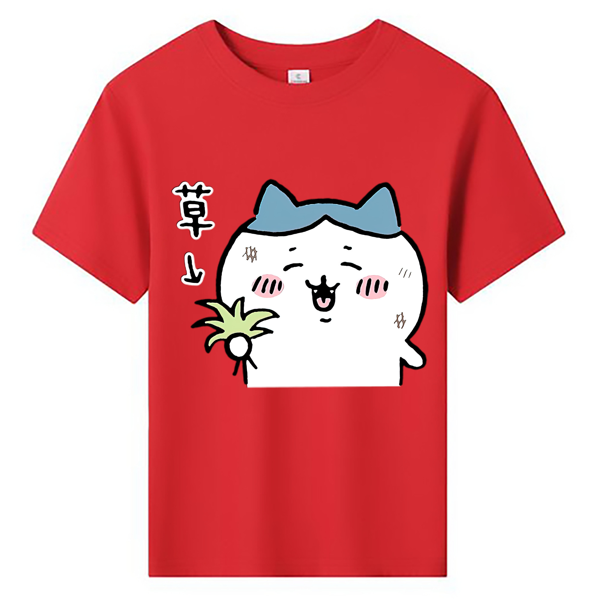 （画像用） ちいかわ ハチワレ Chii-kawa hachiware 綿100％キッズTシャツ（フロントプリント）