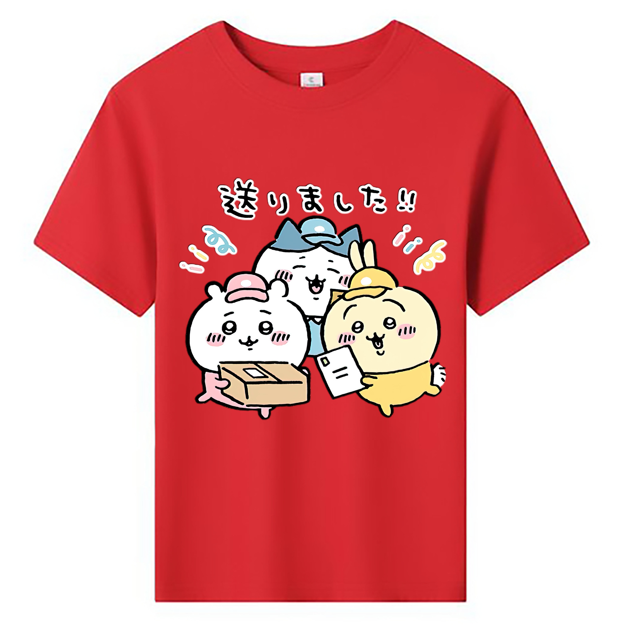 （画像用） ちいかわ ハチワレ Chii-kawa hachiware 綿100％キッズTシャツ（フロントプリント）