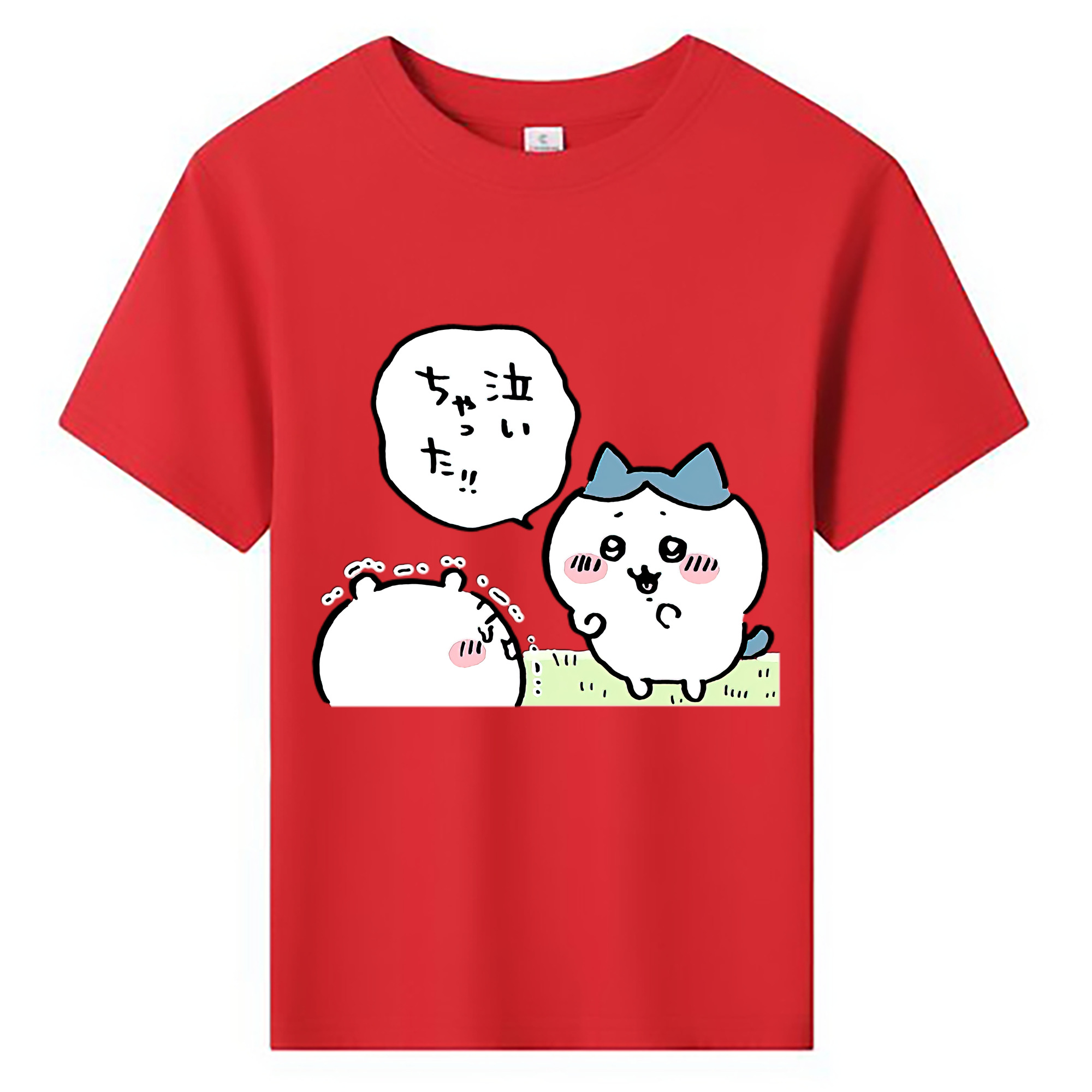 （画像用） ちいかわ ハチワレ Chii-kawa hachiware 綿100％キッズTシャツ（フロントプリント）