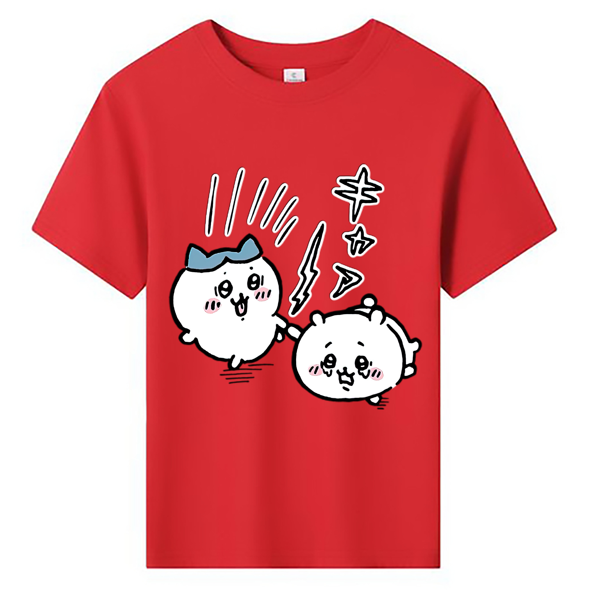 （画像用） ちいかわ ハチワレ Chii-kawa hachiware 綿100％キッズTシャツ（フロントプリント）
