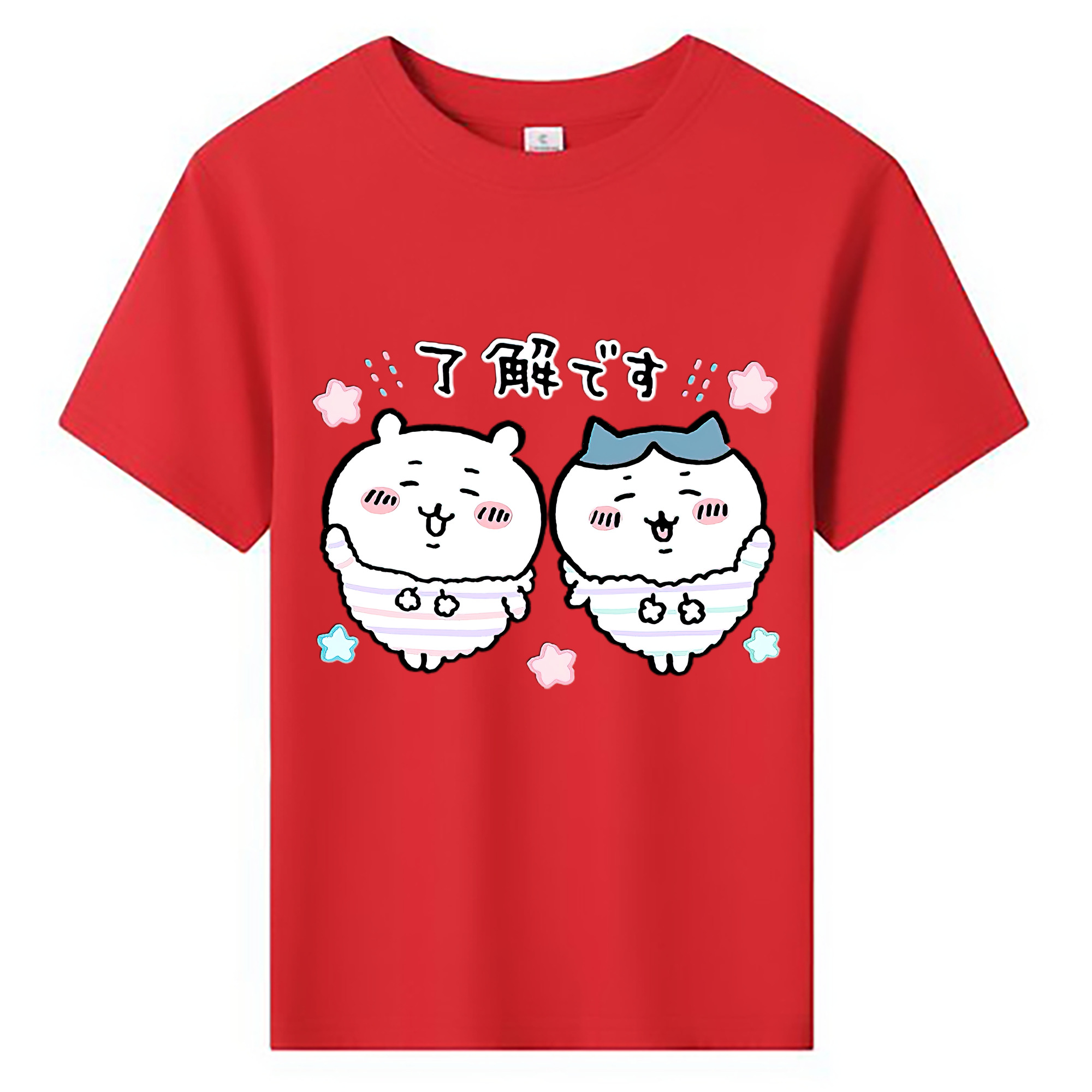 （画像用） ちいかわ ハチワレ Chii-kawa hachiware 綿100％キッズTシャツ（フロントプリント）