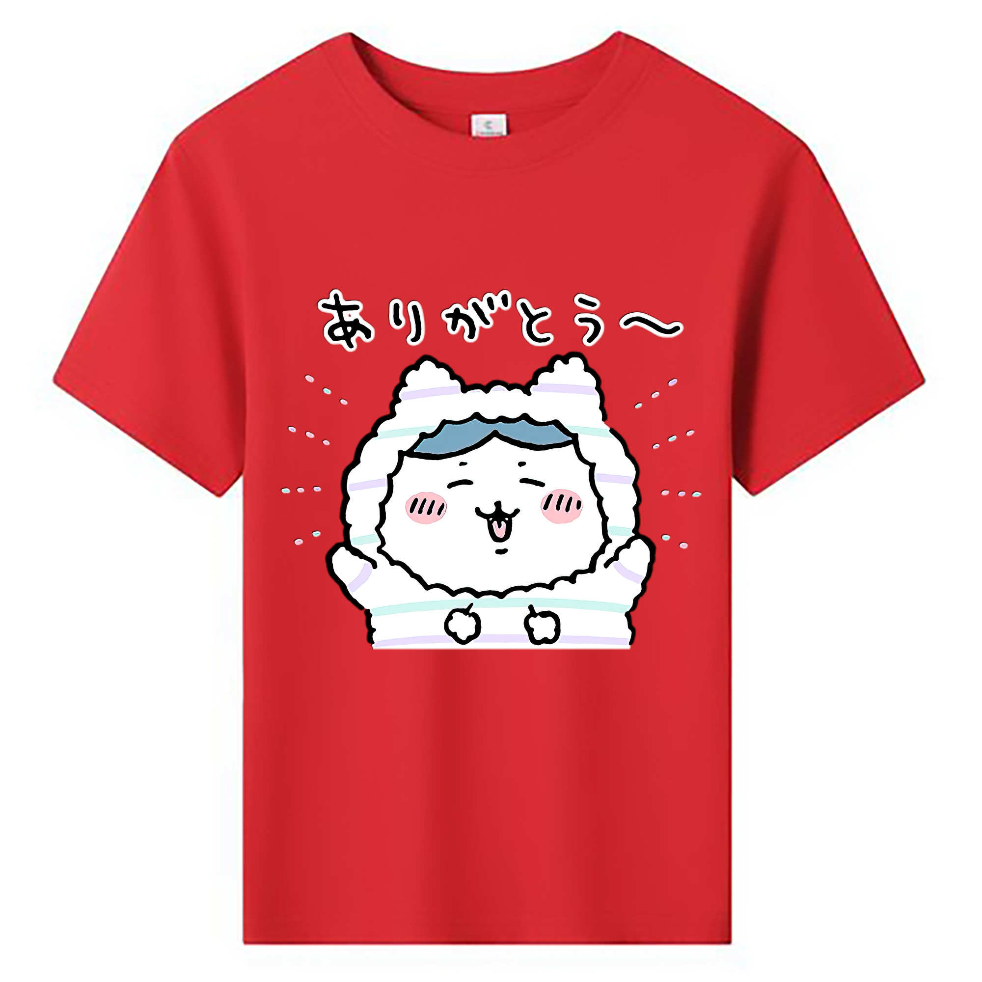 （画像用） ちいかわ ハチワレ Chii-kawa hachiware 綿100％キッズTシャツ（フロントプリント）