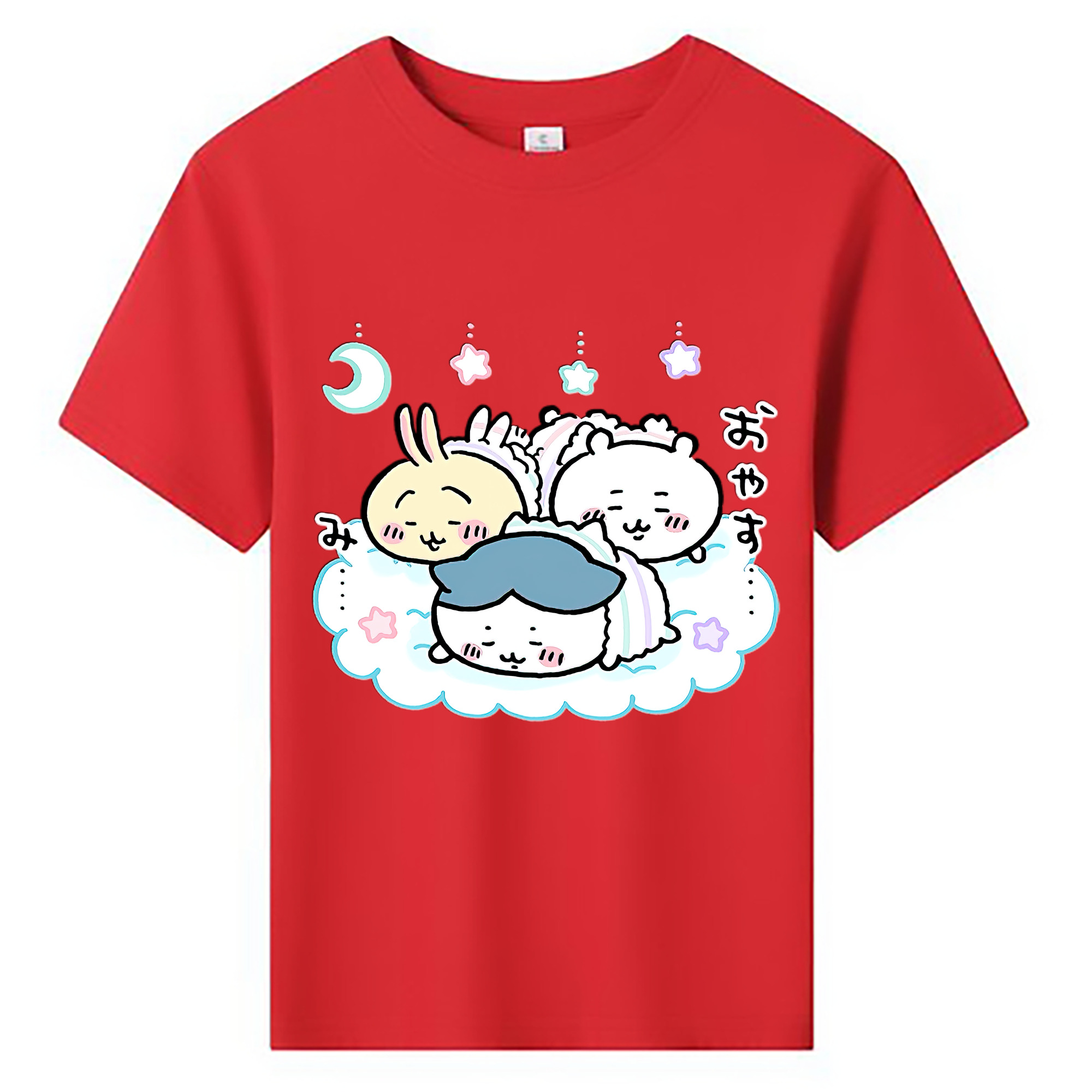 （画像用） ちいかわ ハチワレ Chii-kawa hachiware 綿100％キッズTシャツ（フロントプリント）