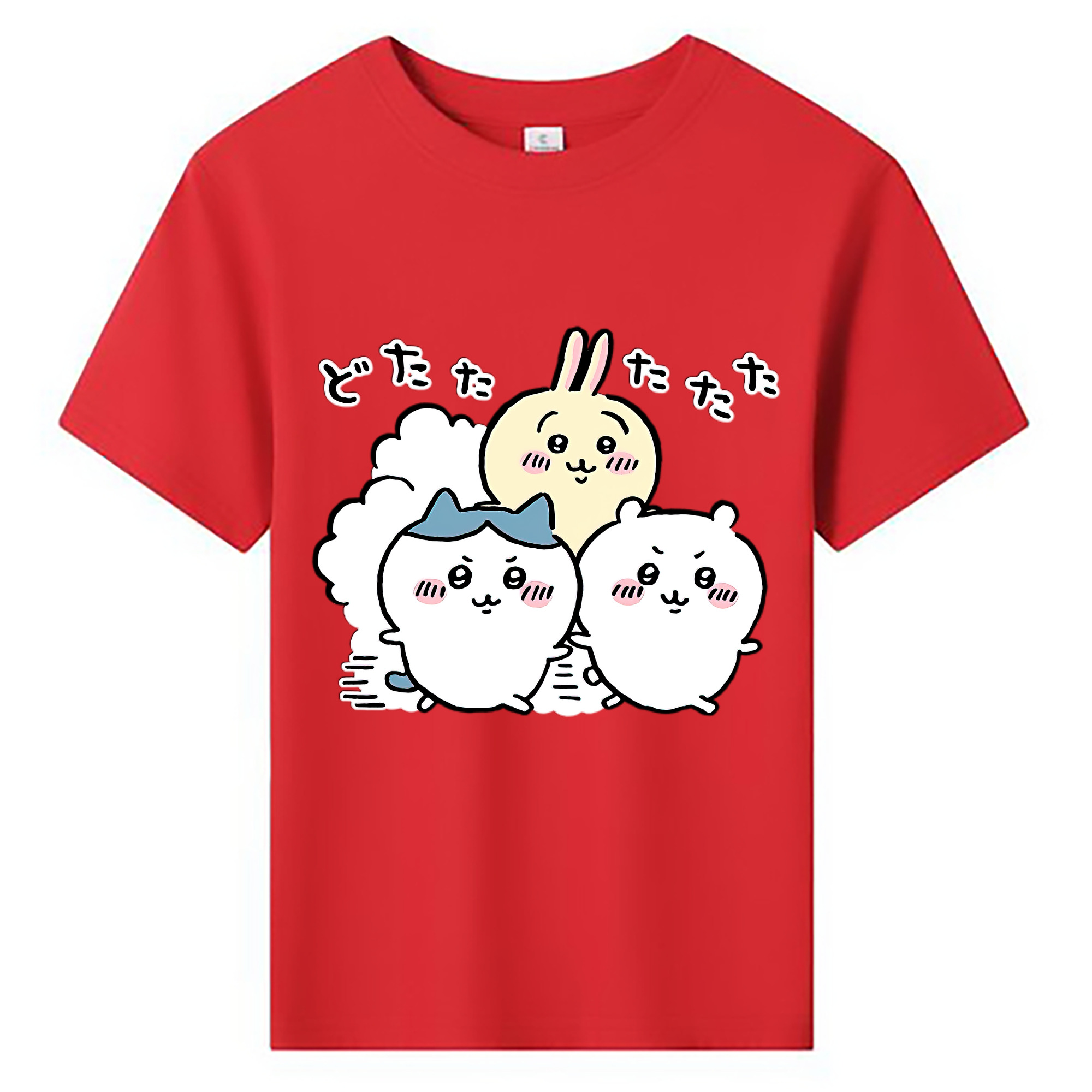 （画像用） ちいかわ ハチワレ Chii-kawa hachiware 綿100％キッズTシャツ（フロントプリント）