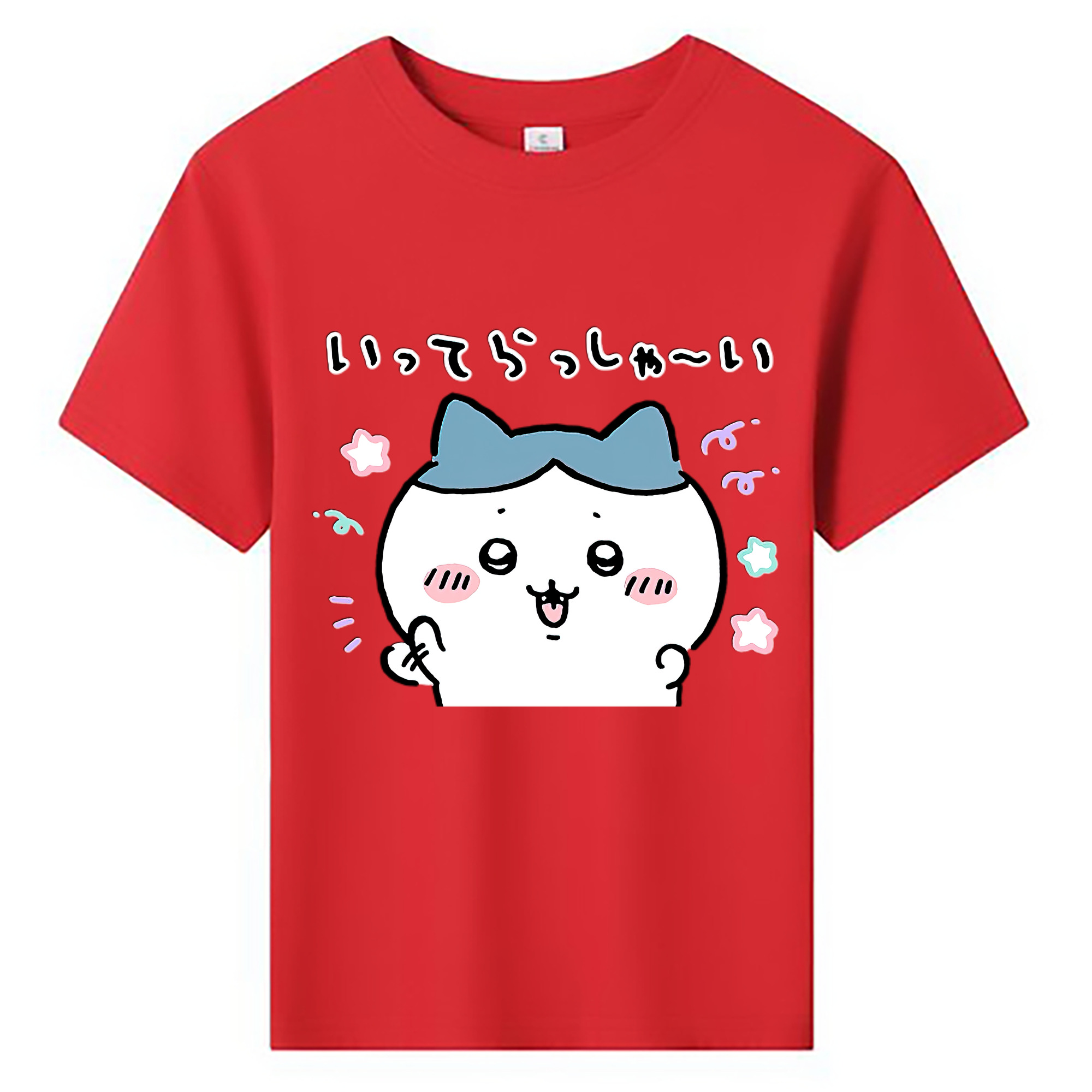 （画像用） ちいかわ ハチワレ Chii-kawa hachiware 綿100％キッズTシャツ（フロントプリント）