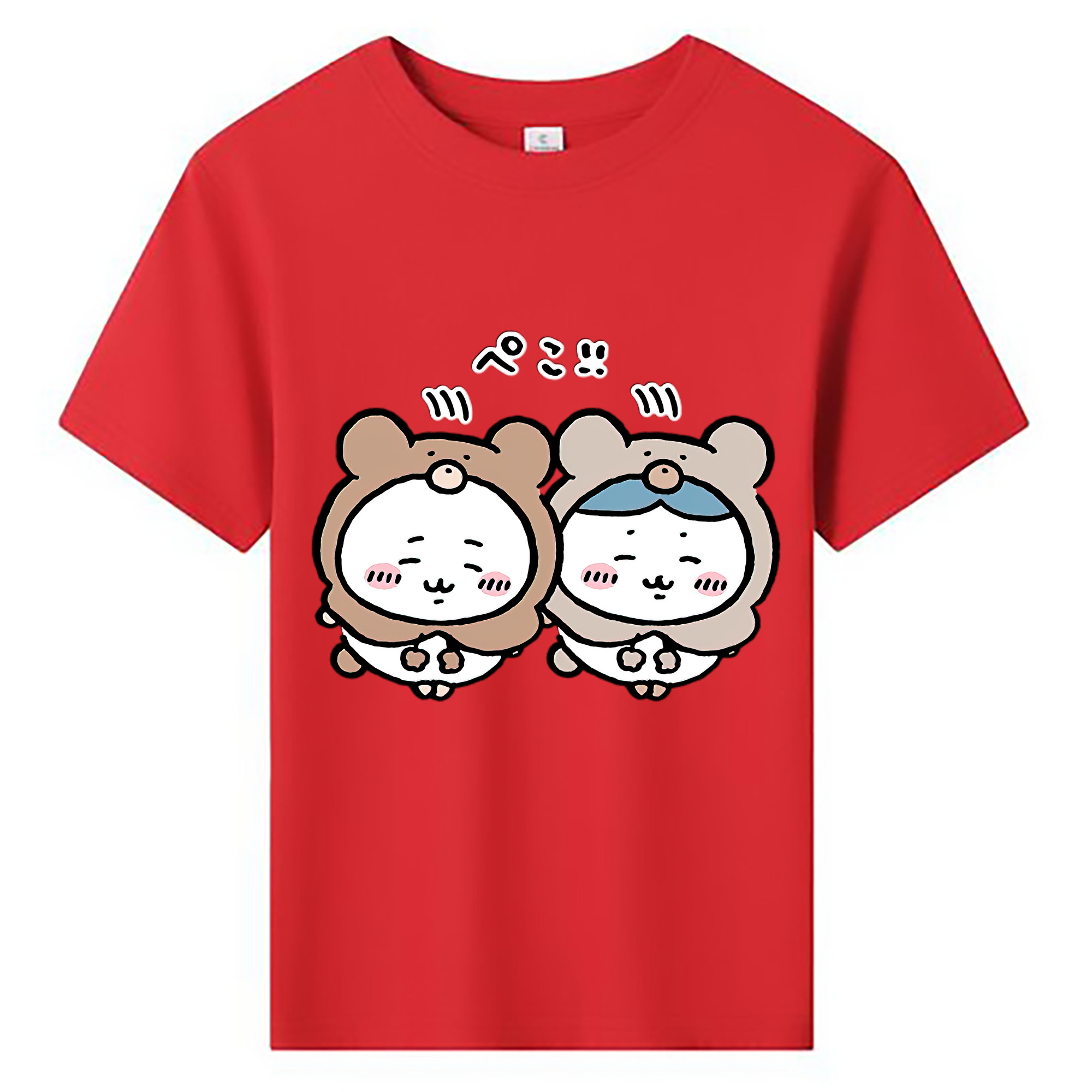 （画像用） ちいかわ ハチワレ Chii-kawa hachiware 綿100％キッズTシャツ（フロントプリント）