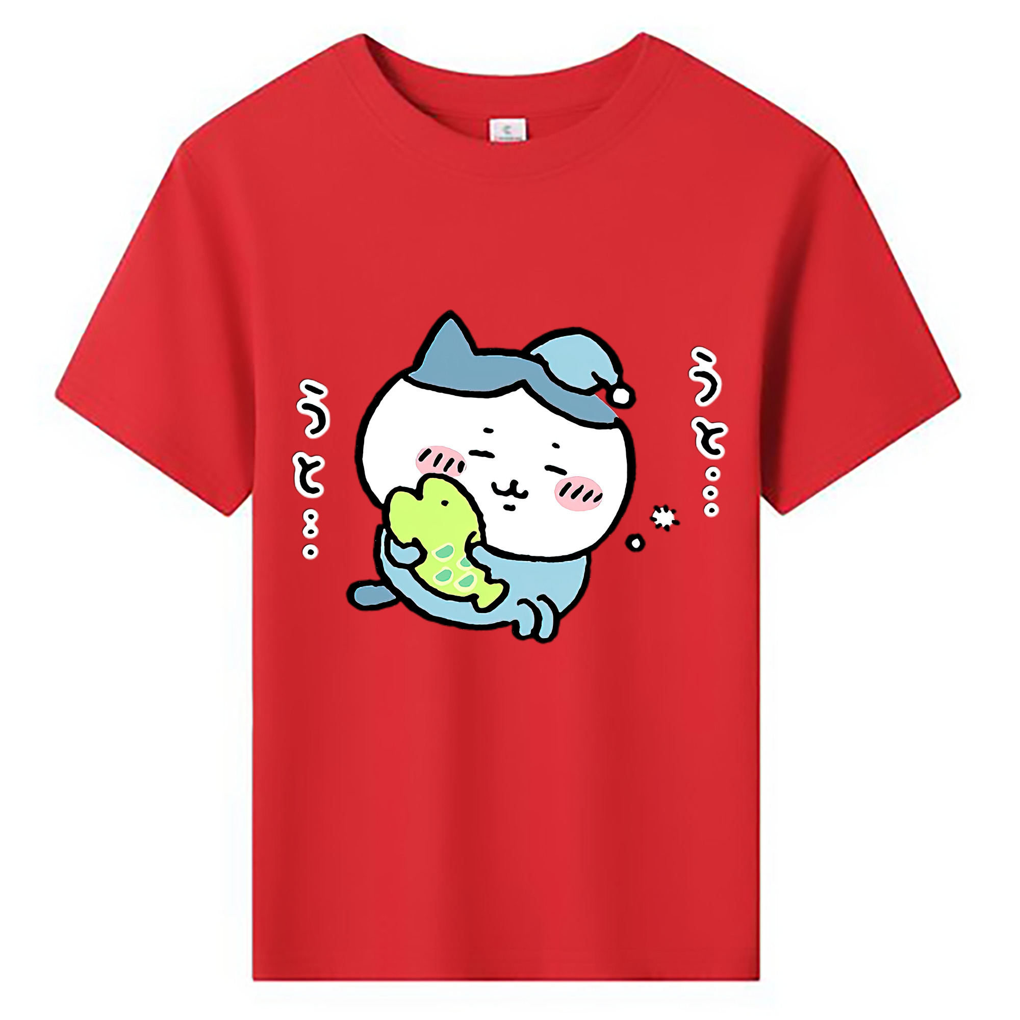 （画像用） ちいかわ ハチワレ Chii-kawa hachiware 綿100％キッズTシャツ（フロントプリント）