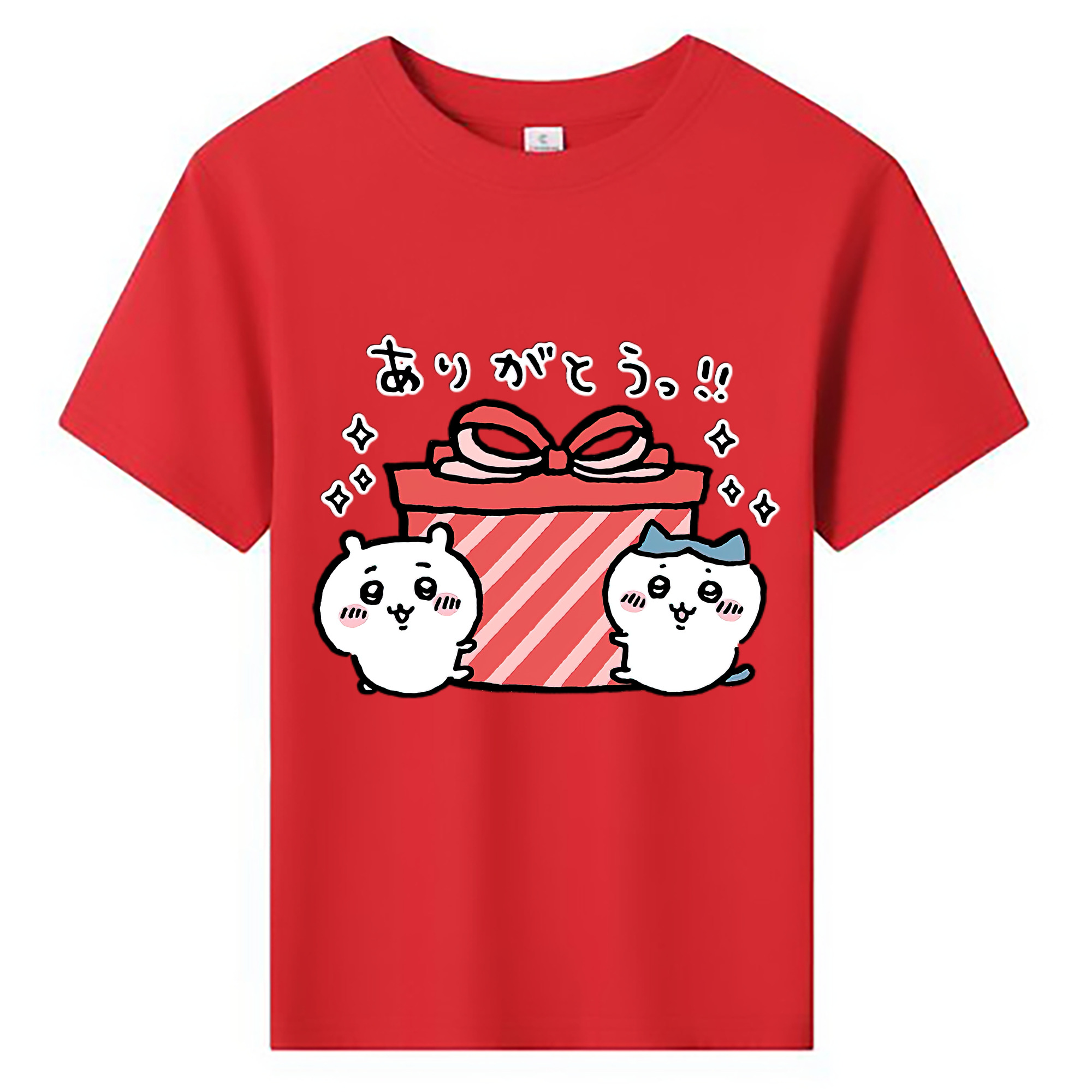 （画像用） ちいかわ ハチワレ Chii-kawa hachiware 綿100％キッズTシャツ（フロントプリント）