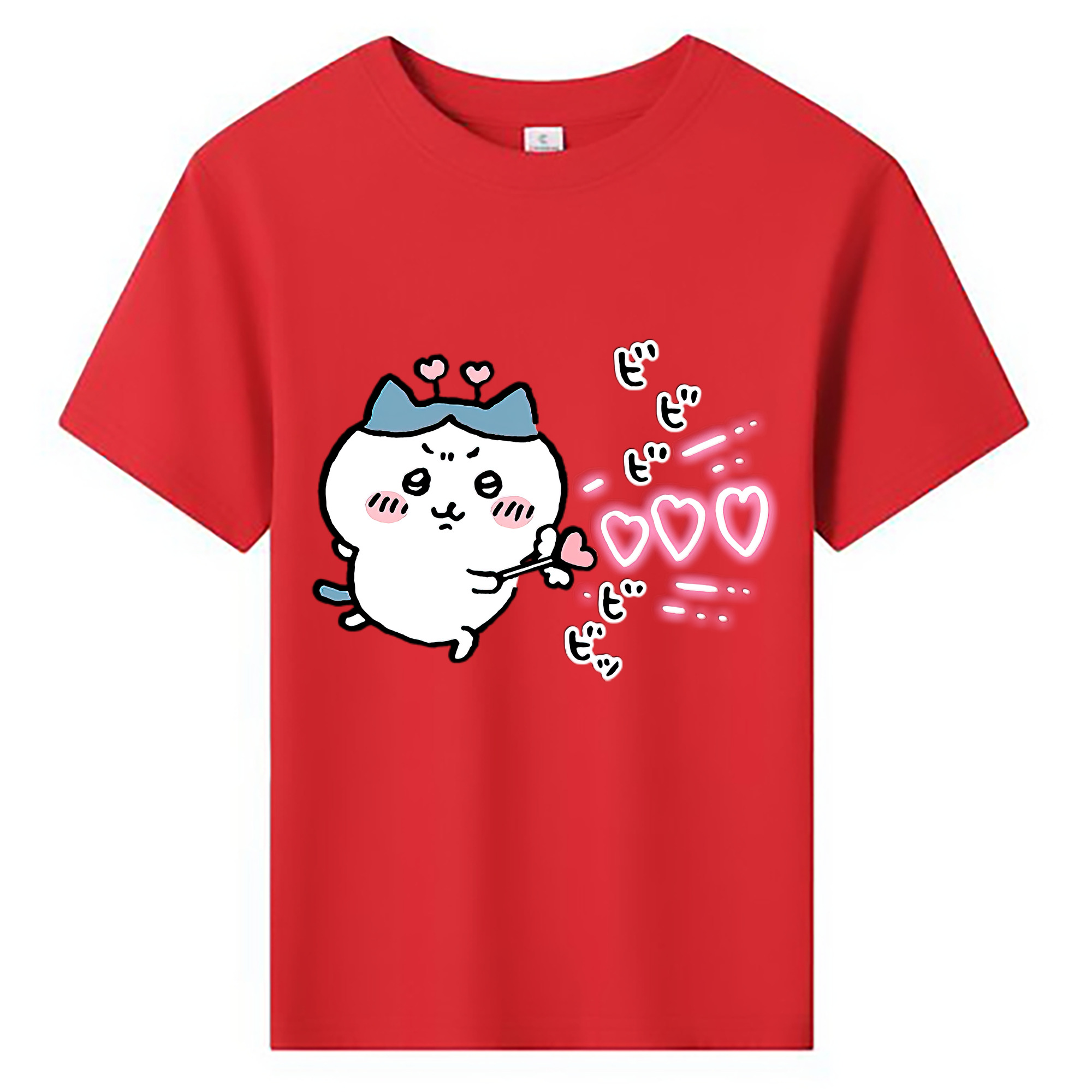 （画像用） ちいかわ ハチワレ Chii-kawa hachiware 綿100％キッズTシャツ（フロントプリント）