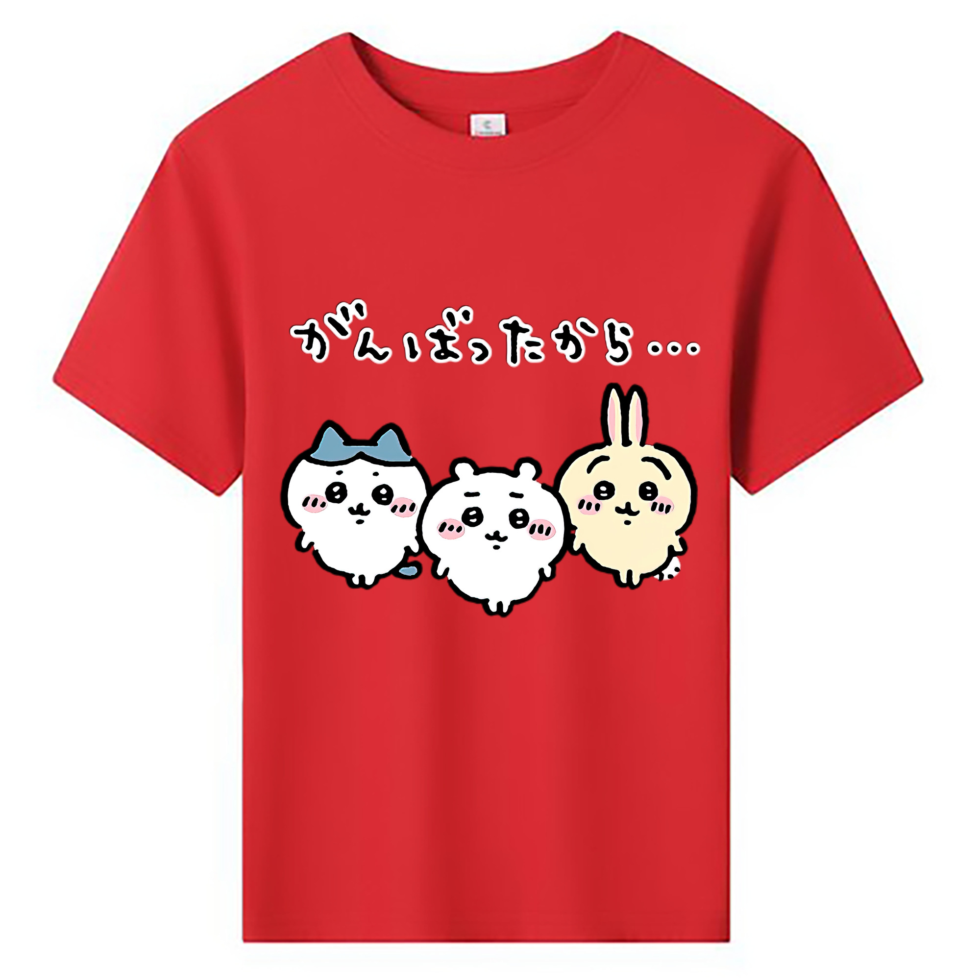 （画像用） ちいかわ ハチワレ Chii-kawa hachiware 綿100％キッズTシャツ（フロントプリント）