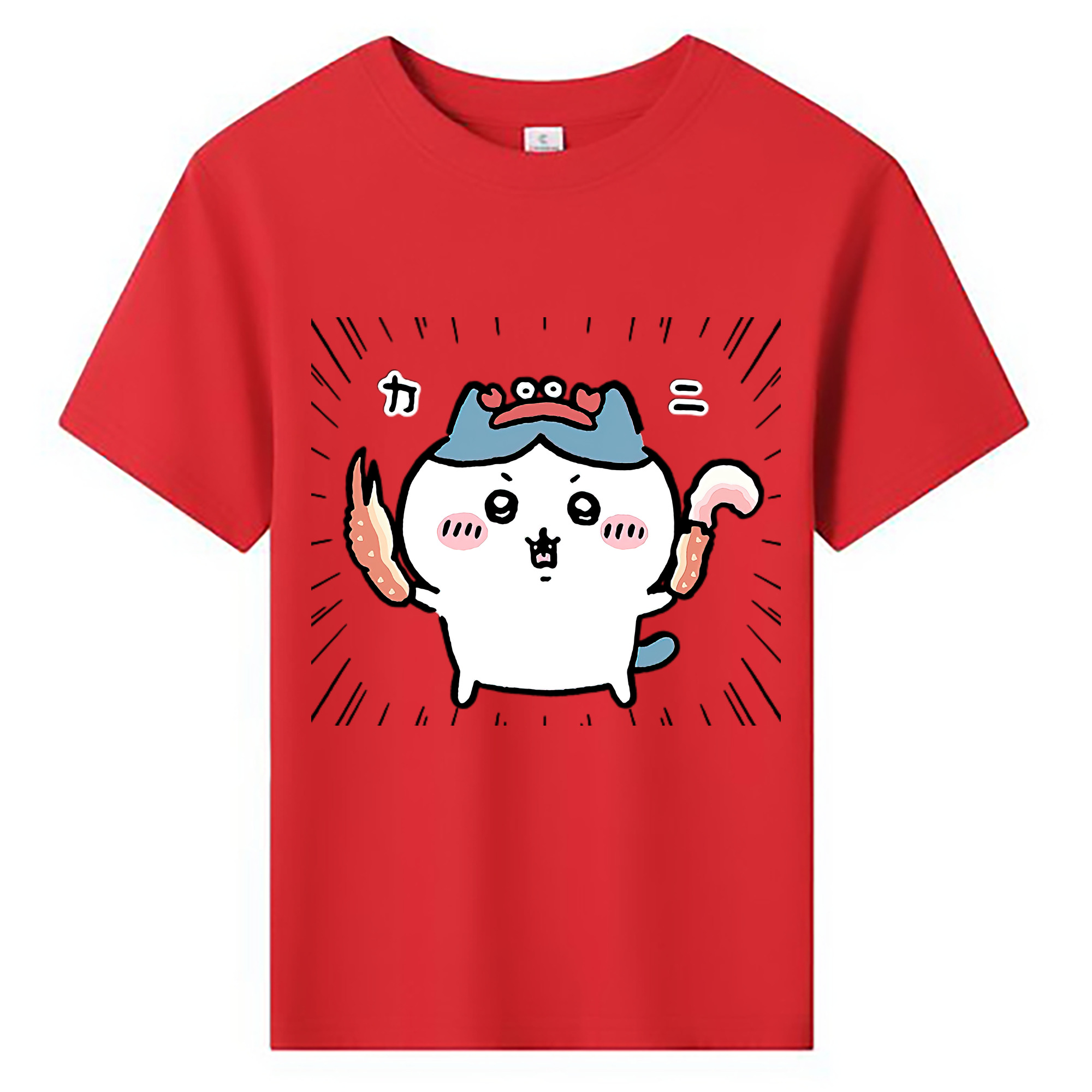 （画像用） ちいかわ ハチワレ Chii-kawa hachiware 綿100％キッズTシャツ（フロントプリント）