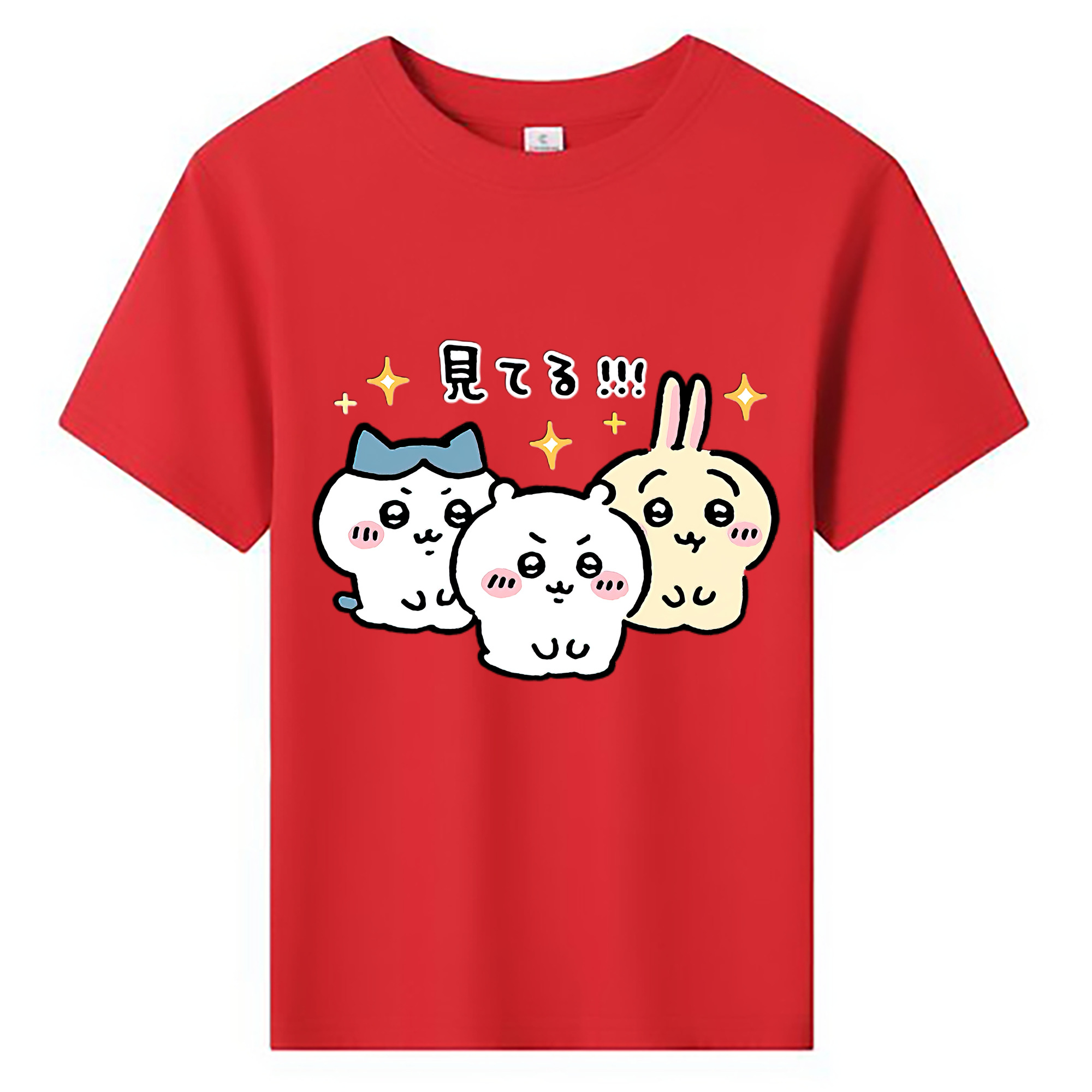 （画像用） ちいかわ ハチワレ Chii-kawa hachiware 綿100％キッズTシャツ（フロントプリント）