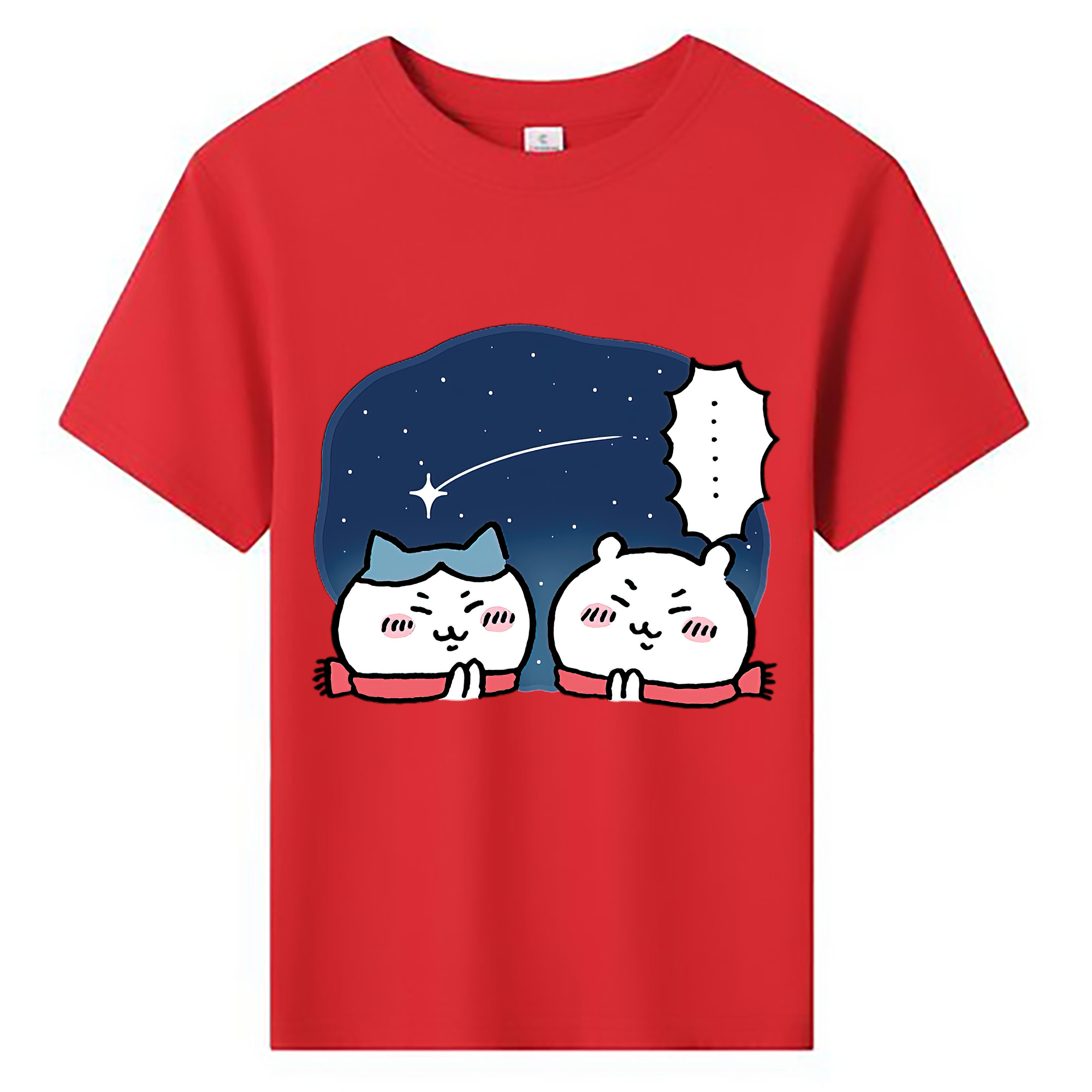 （画像用） ちいかわ ハチワレ Chii-kawa hachiware 綿100％キッズTシャツ（フロントプリント）