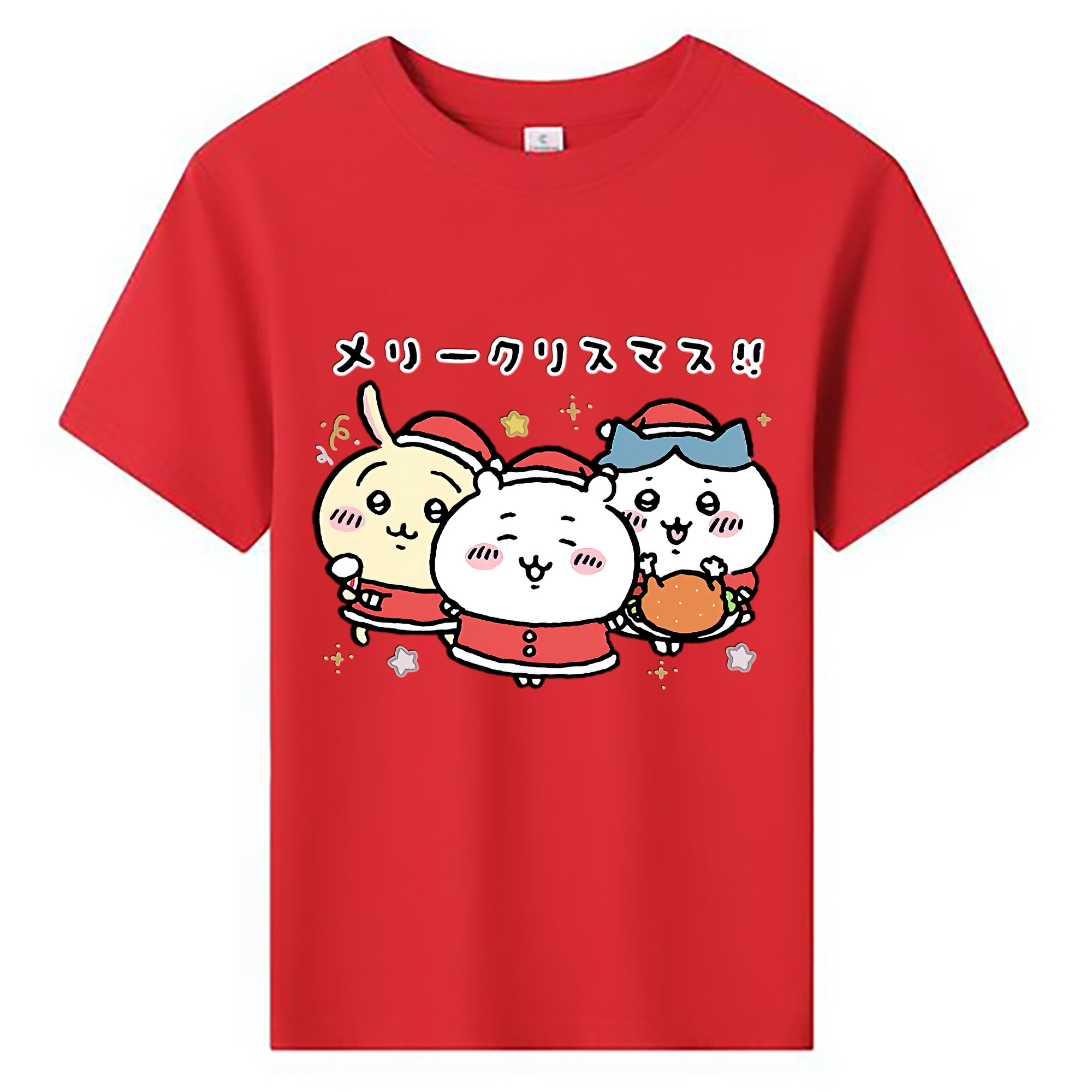 （画像用） ちいかわ ハチワレ Chii-kawa hachiware 綿100％キッズTシャツ（フロントプリント）