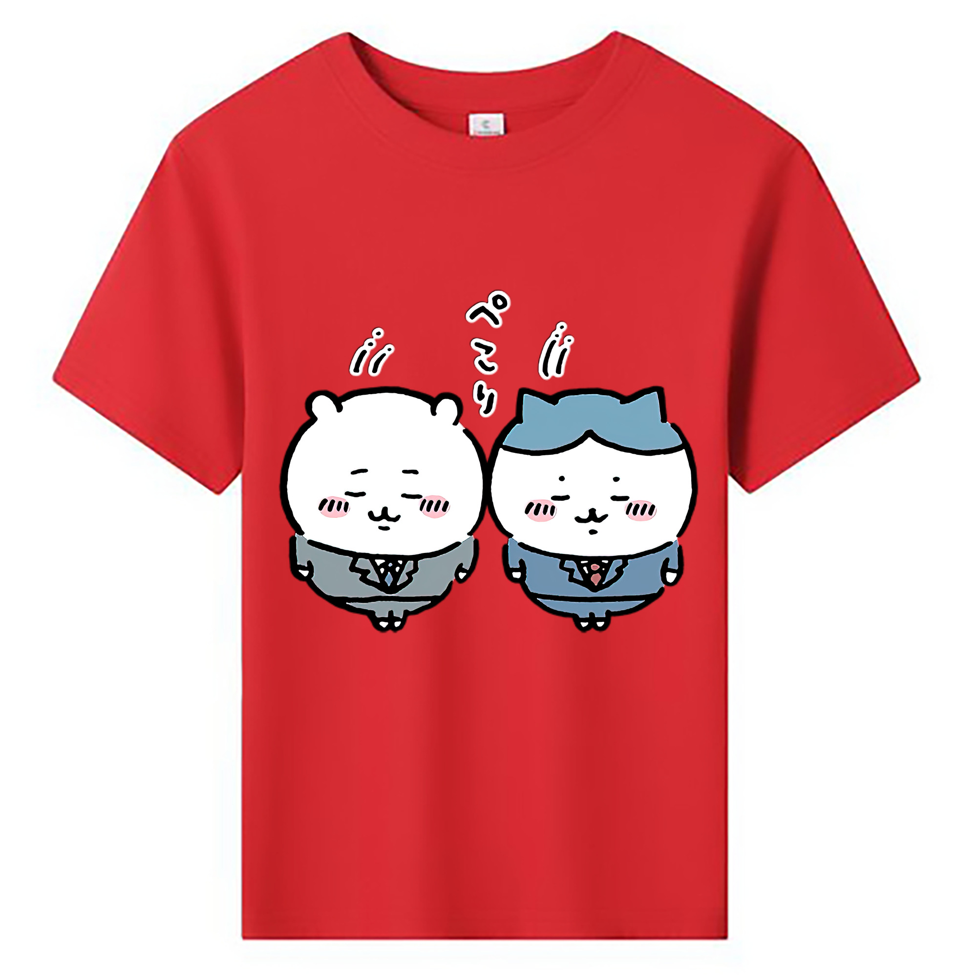 （画像用） ちいかわ ハチワレ Chii-kawa hachiware 綿100％キッズTシャツ（フロントプリント）