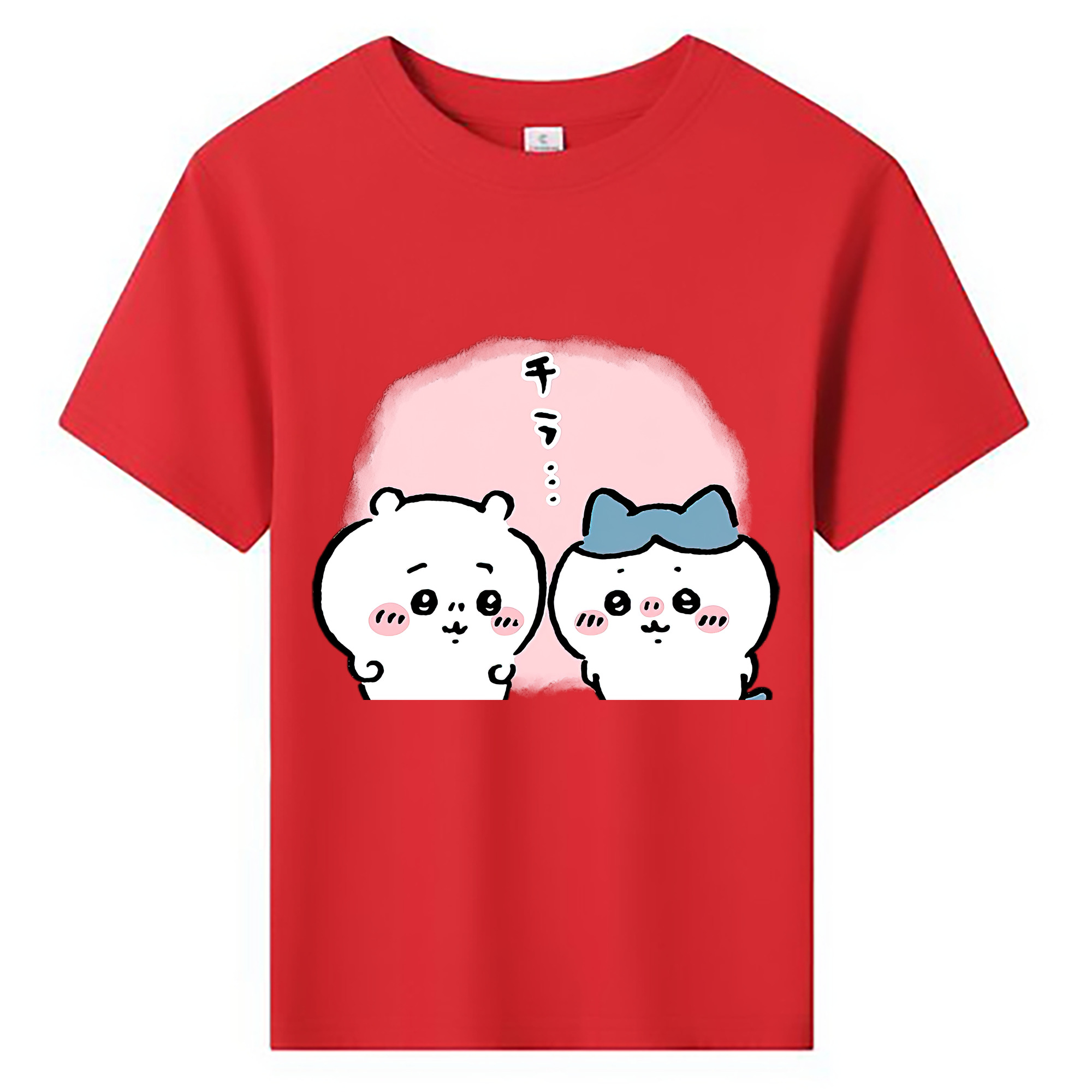 （画像用） ちいかわ ハチワレ Chii-kawa hachiware 綿100％キッズTシャツ（フロントプリント）