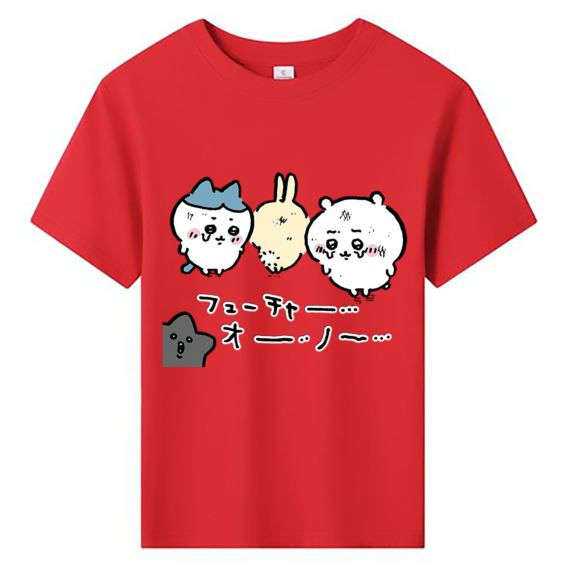 （画像用） ちいかわ ハチワレ Chii-kawa hachiware 綿100％キッズTシャツ（フロントプリント）
