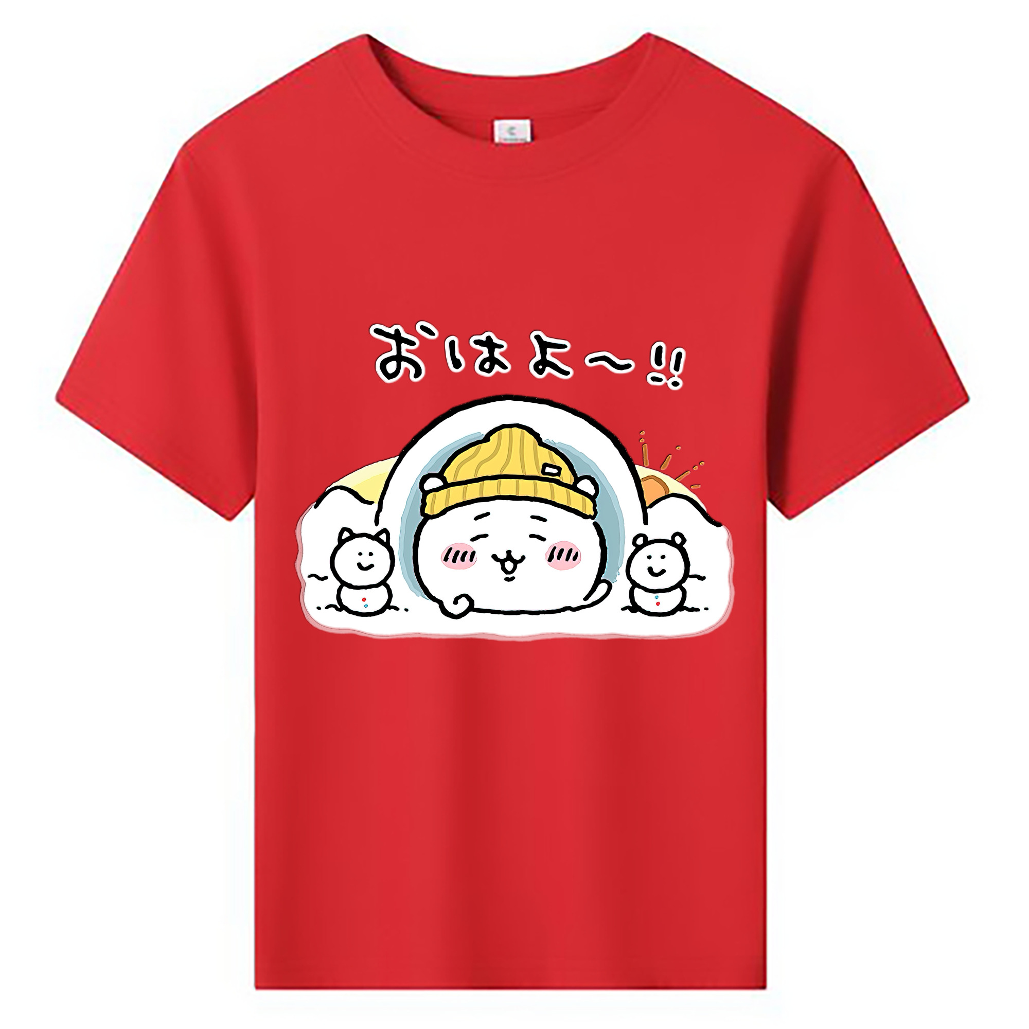 （画像用） ちいかわ ちいかわ Chii-kawa chiikawa 綿100％キッズTシャツ（フロントプリント）