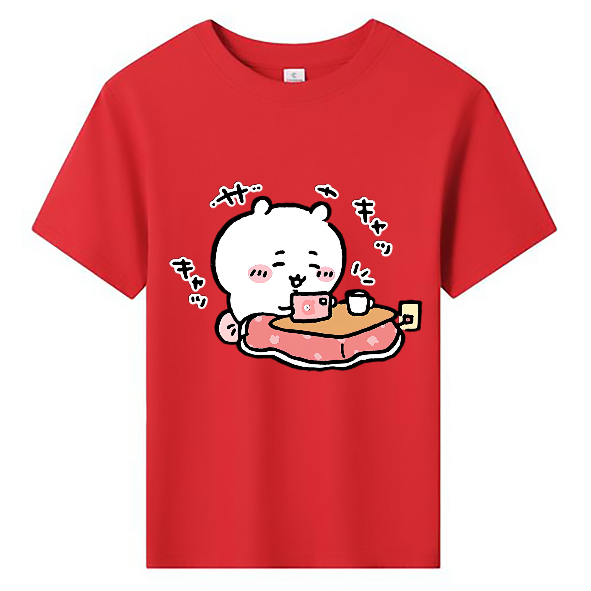 （画像用） ちいかわ ちいかわ Chii-kawa chiikawa 綿100％キッズTシャツ（フロントプリント）